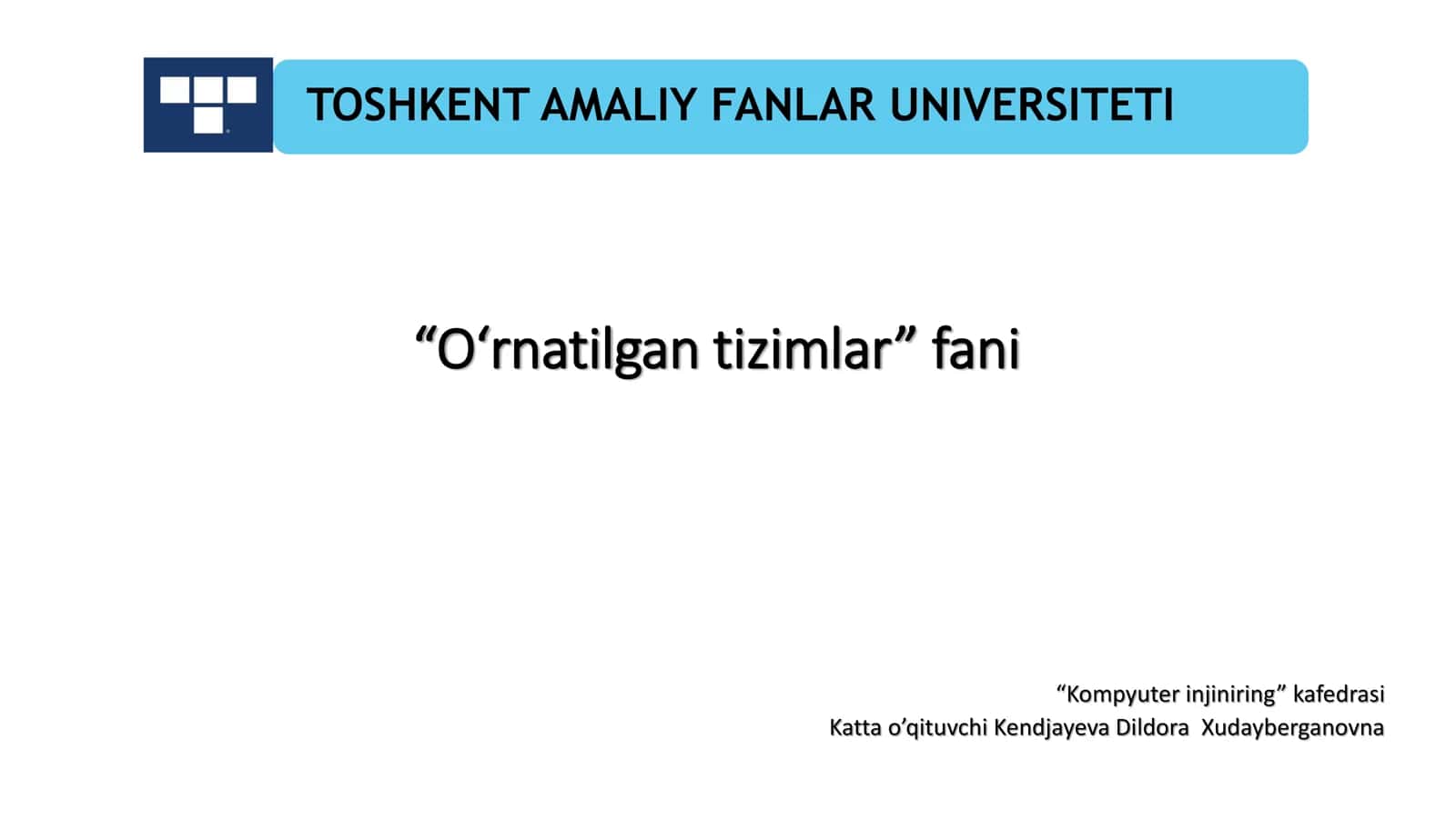 Mikrokontrollerning protsessori va xotira tizimi 1