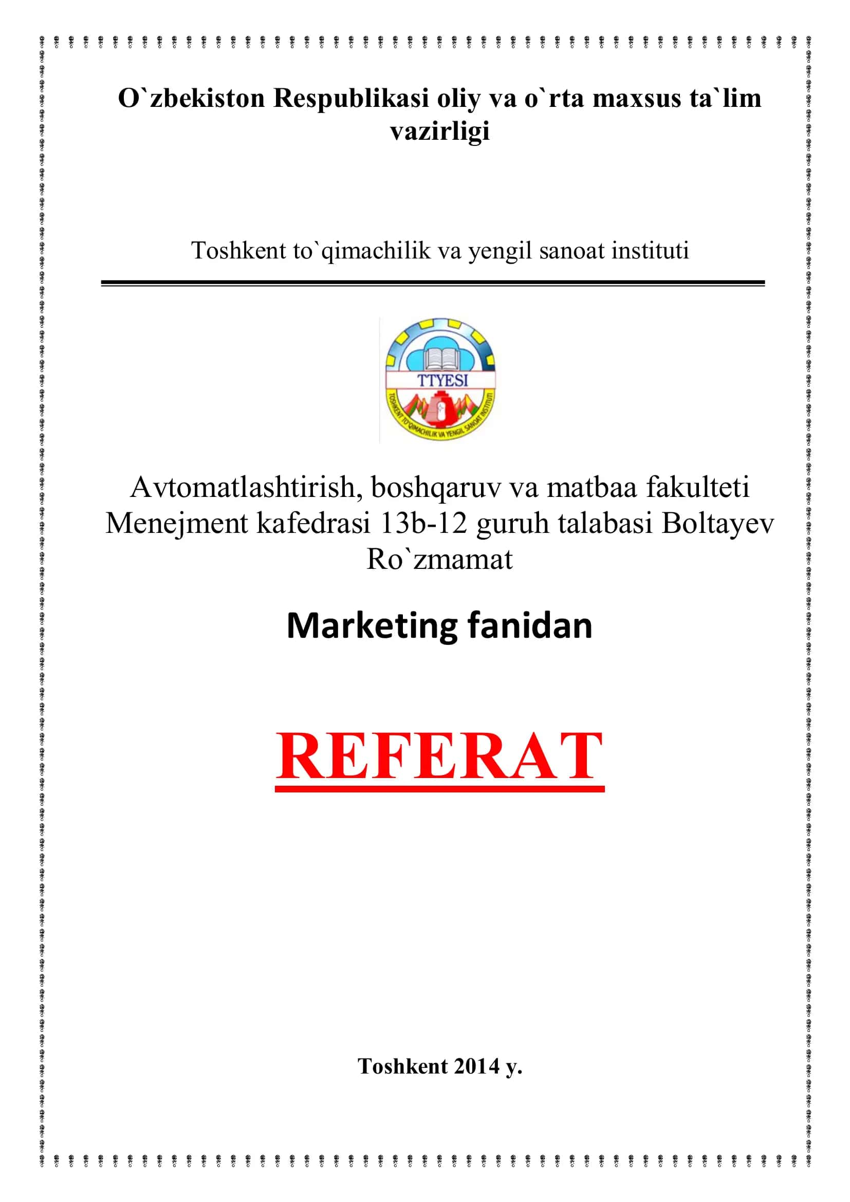 Marketing strategiyasi 1