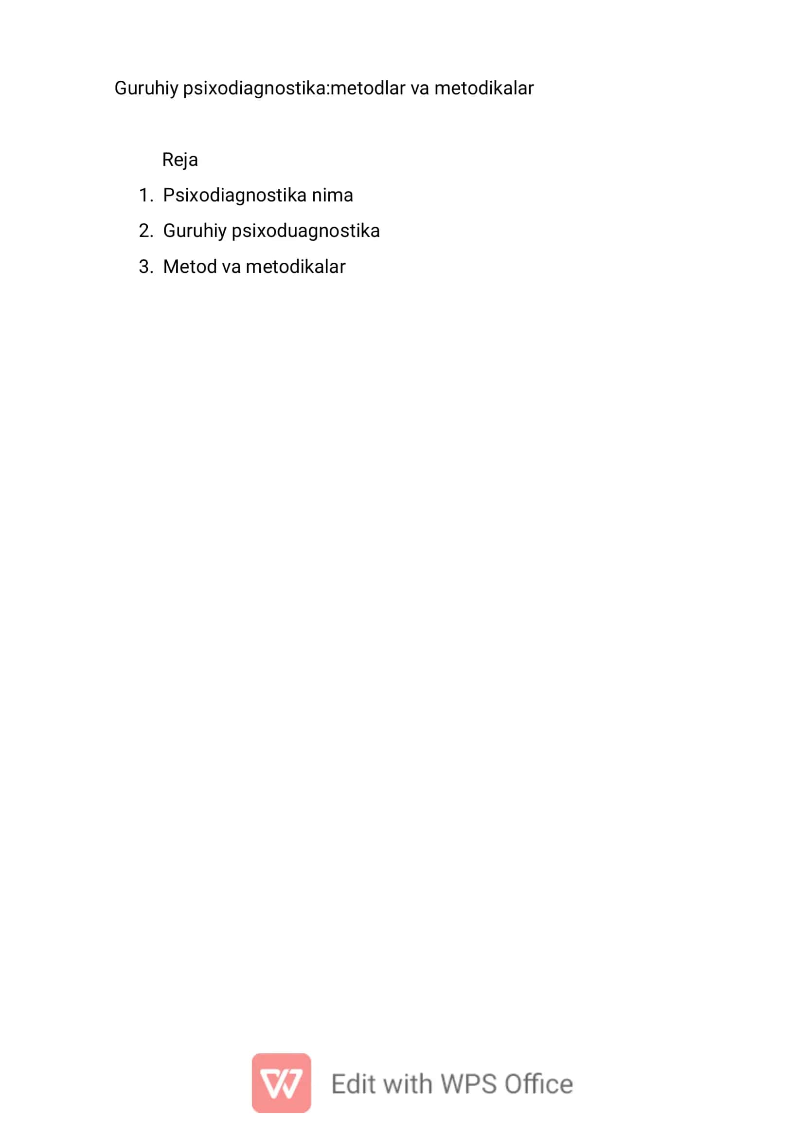 Guruhiy psixodiagnostika: metodlar va metodikalar 1