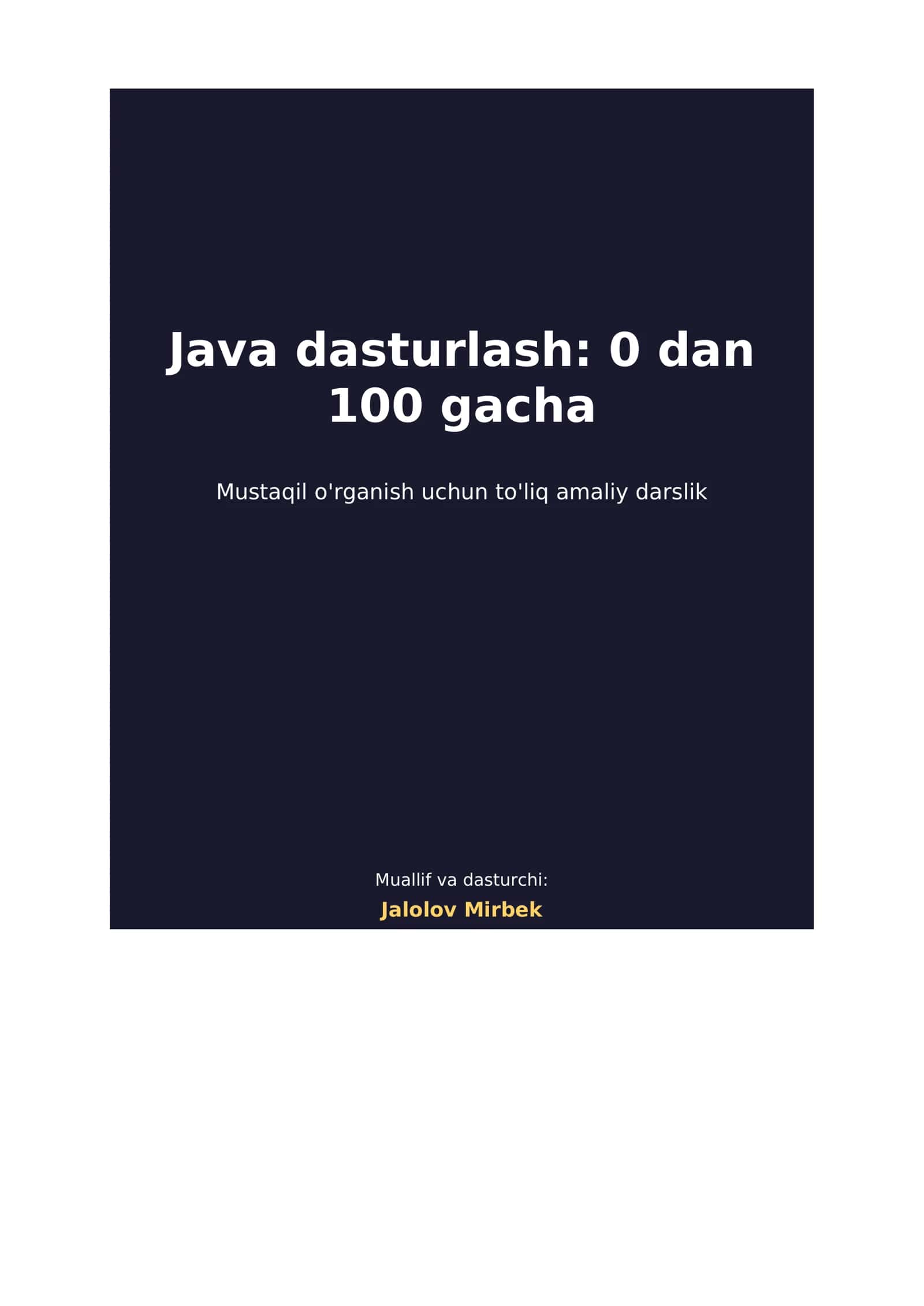 Java dasturlash 1