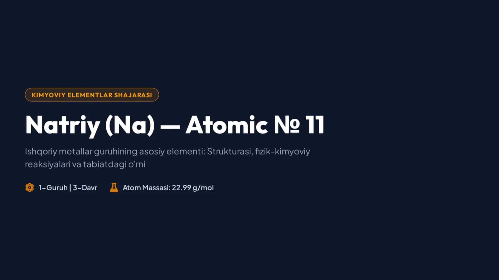 Natriy elementi haqida taqdimot 1