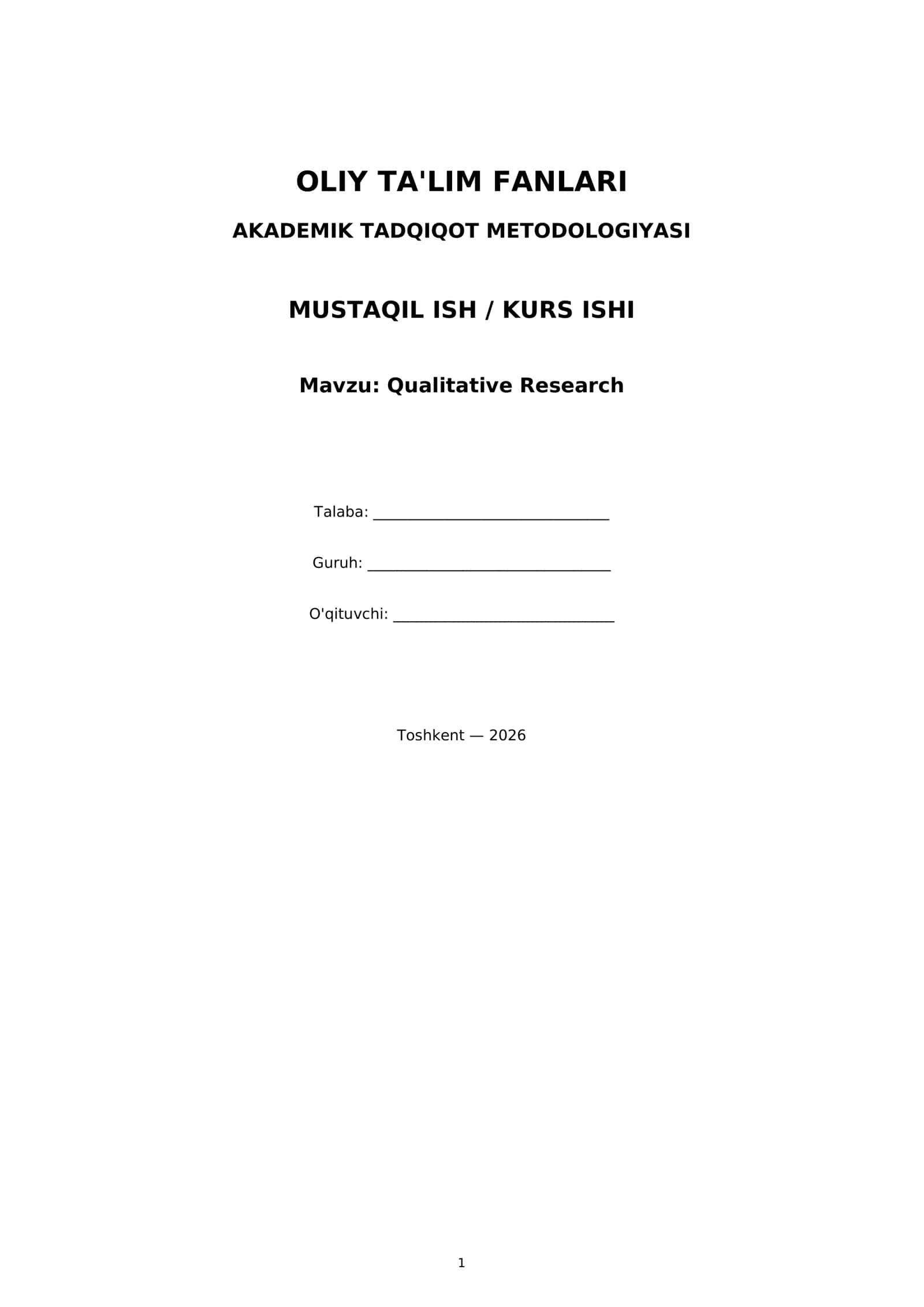 Qualitative Research 1