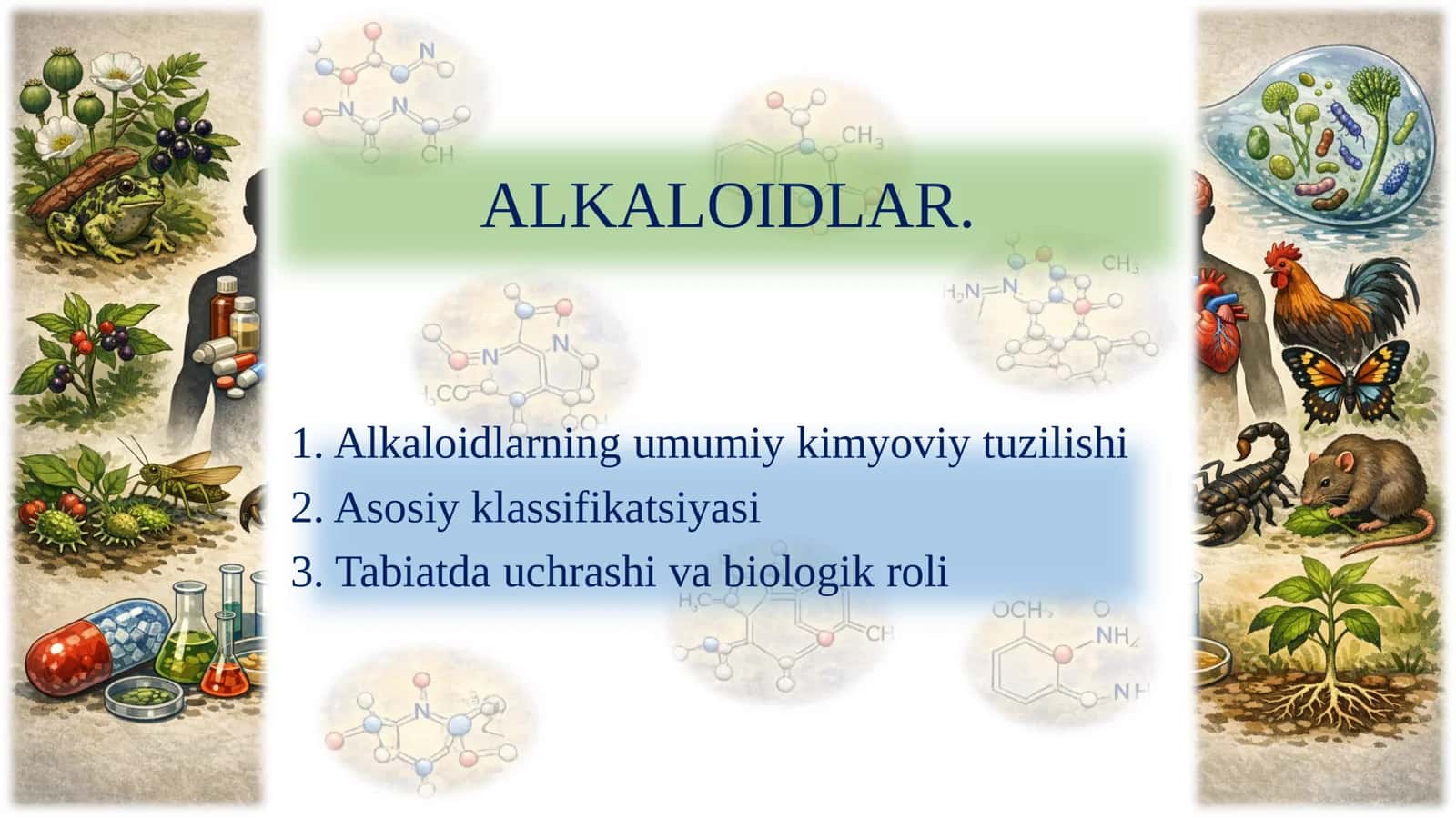 Alkaloidlar. Alkaloidlar haqida umumiy tushuncha. 1