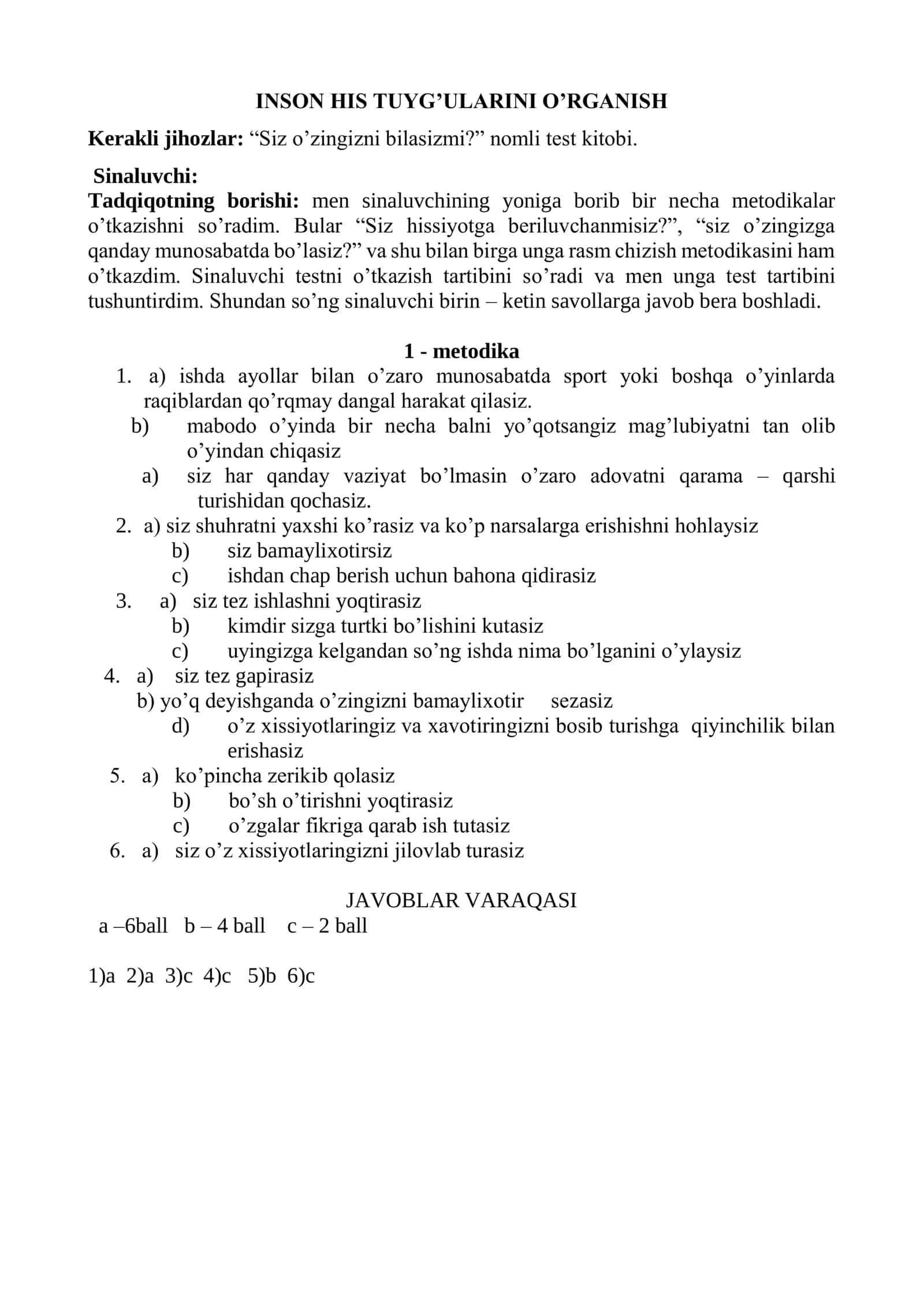 INSON HIS TUYG’ULARINI O’RGANISH 1