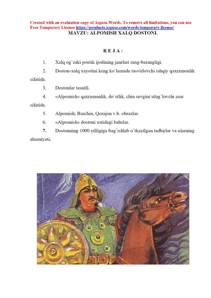 Alpomish xalq dostoni taqdimoti 1