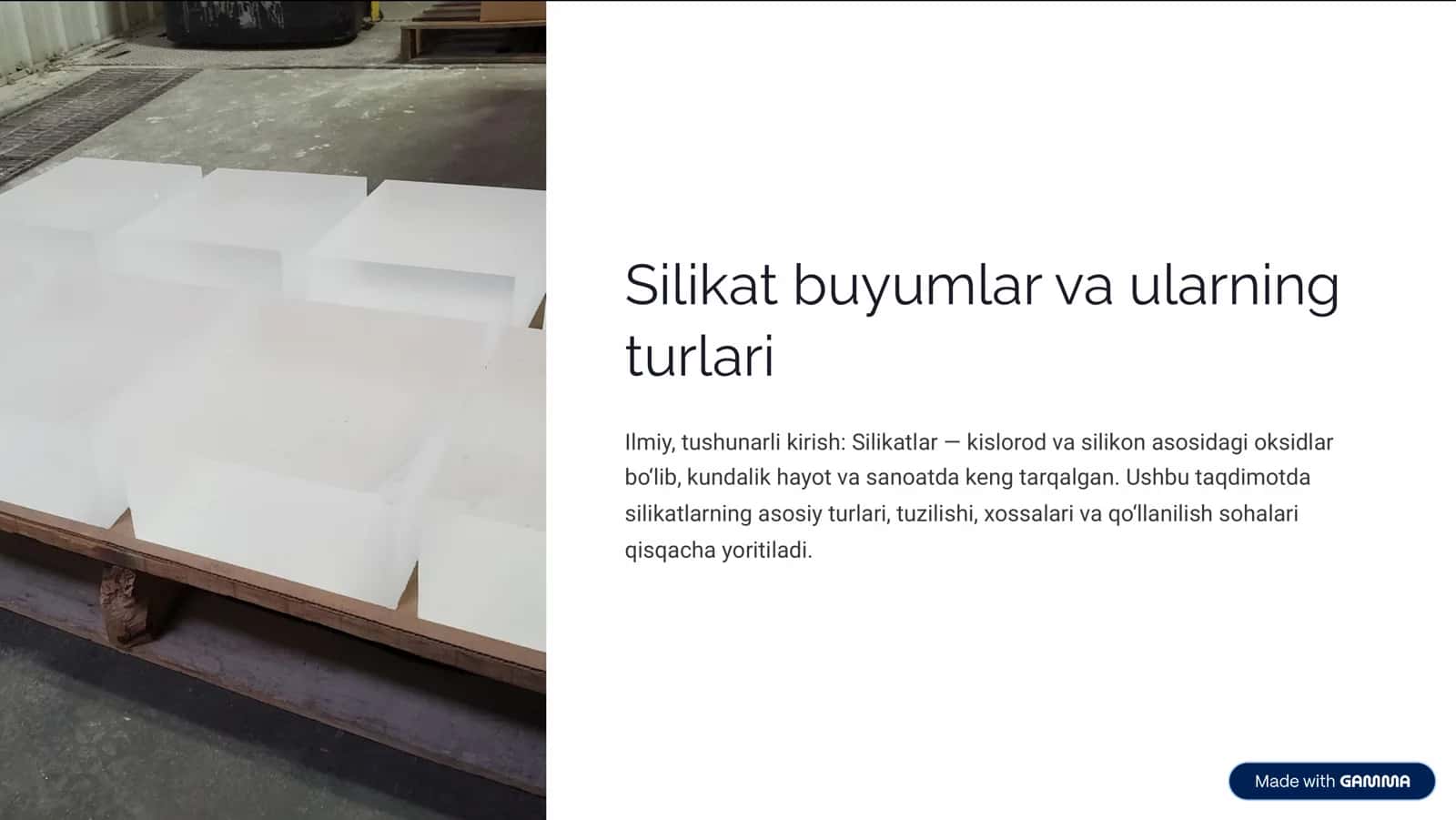 Silikat buyumlar va ularning turlari 1