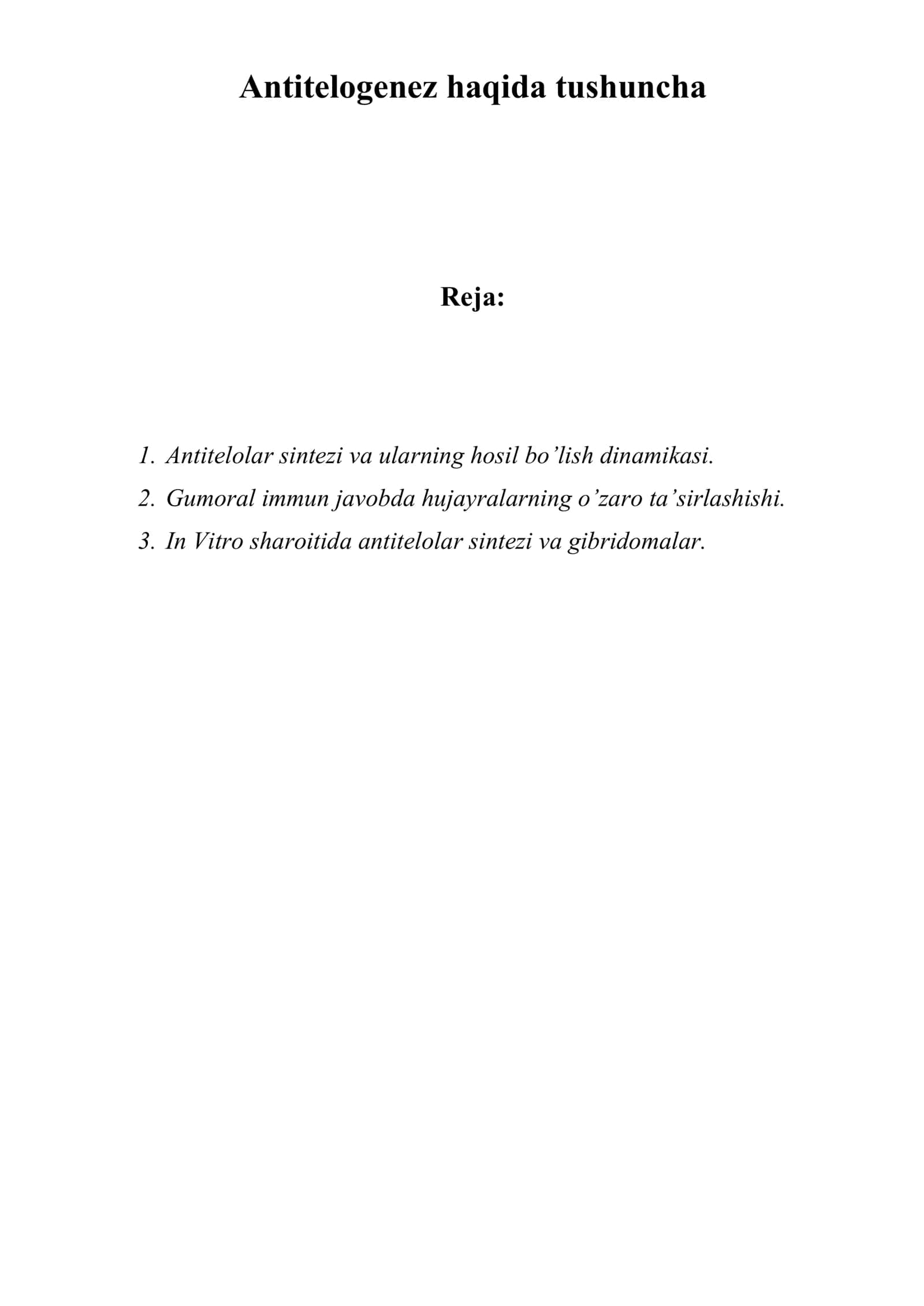 Antitelogenez haqida tushuncha 1