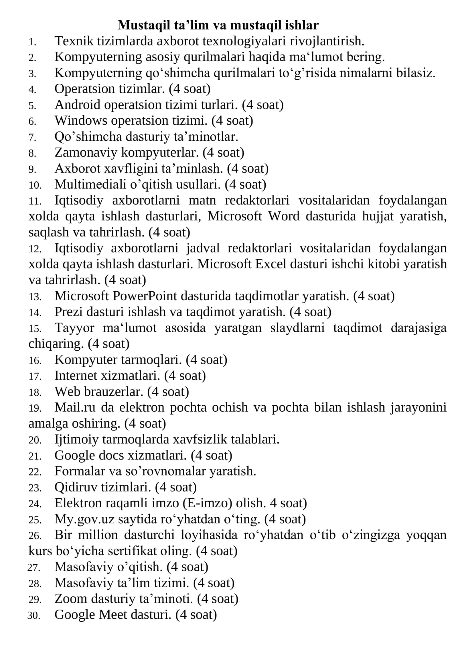 Kompyuter Dasturlarini O'rganish 1