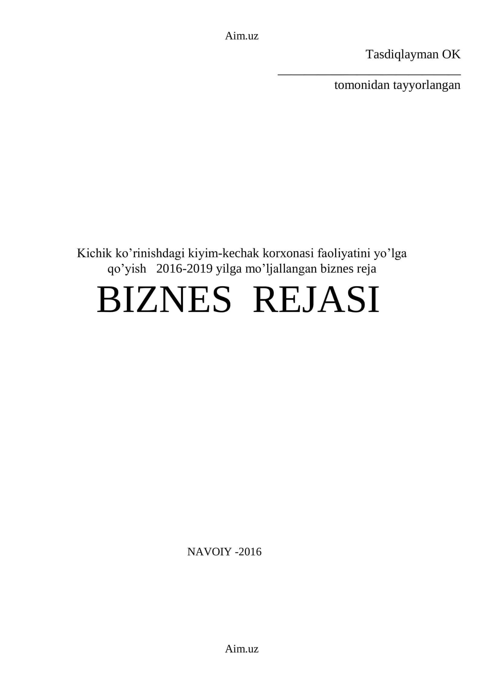 Kiyim kechak biznes 1