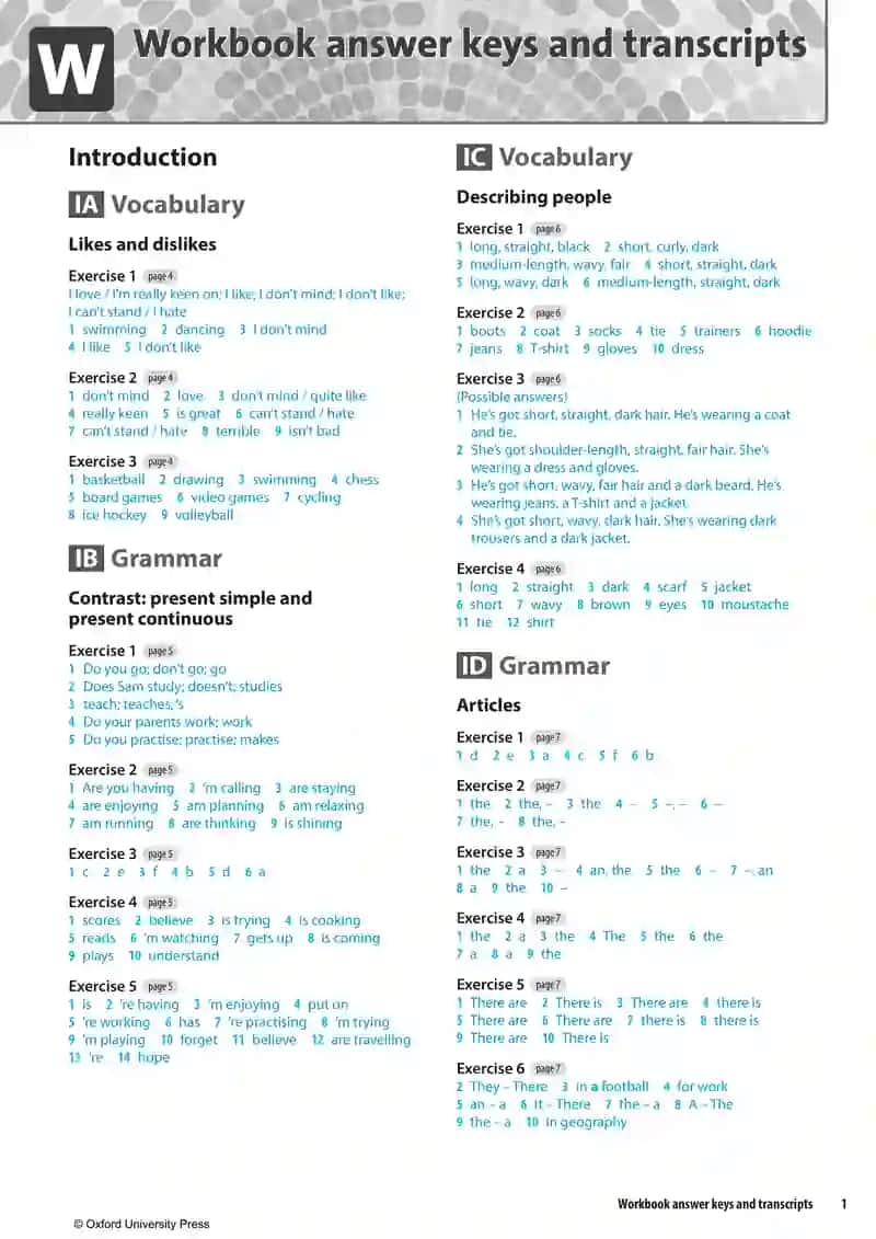 Solution pre- intermadite workbook answer key