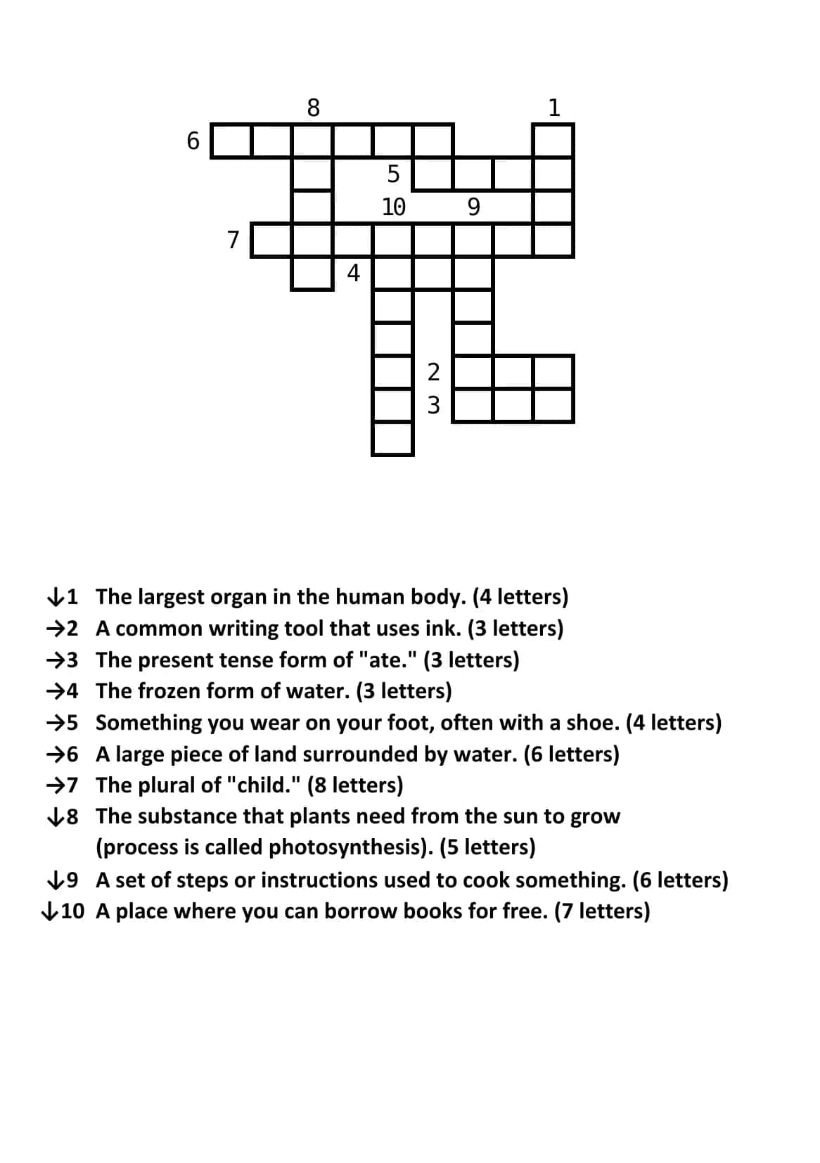 "Crossword" English Easy Level №3 1