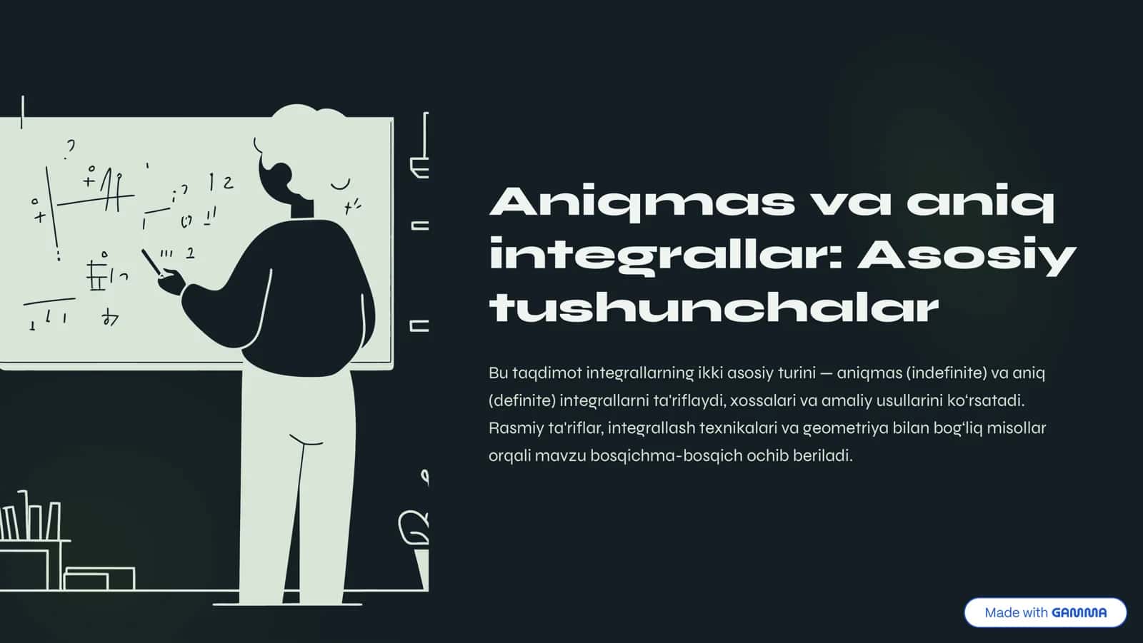 Integrallar: Asosiy tushunchalar 1
