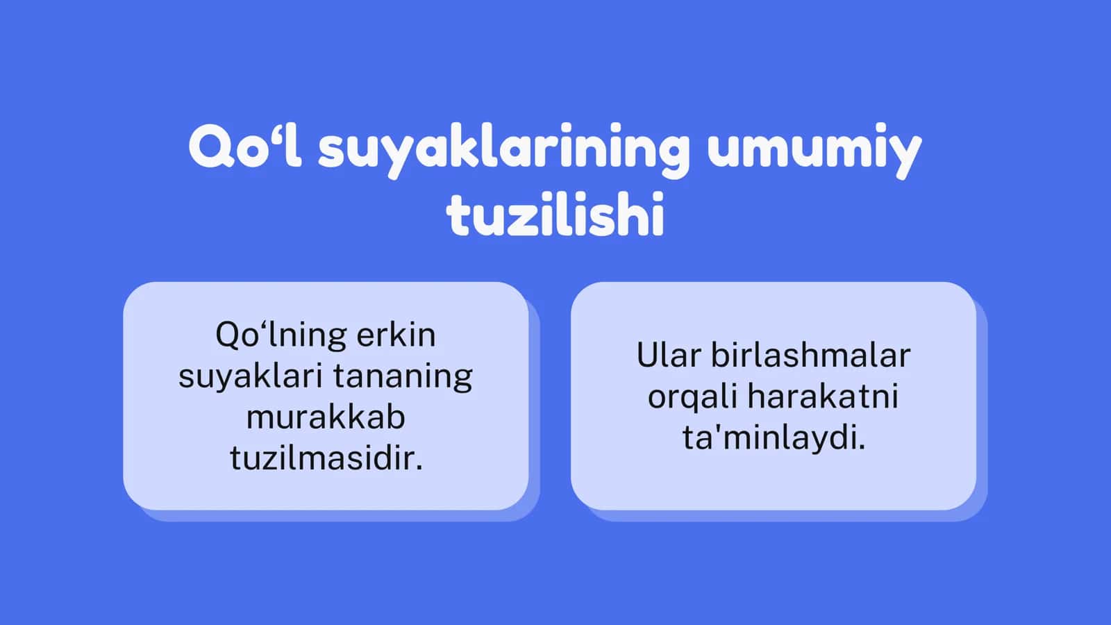 Qo‘l suyaklarining umumiy tuzilishi 1