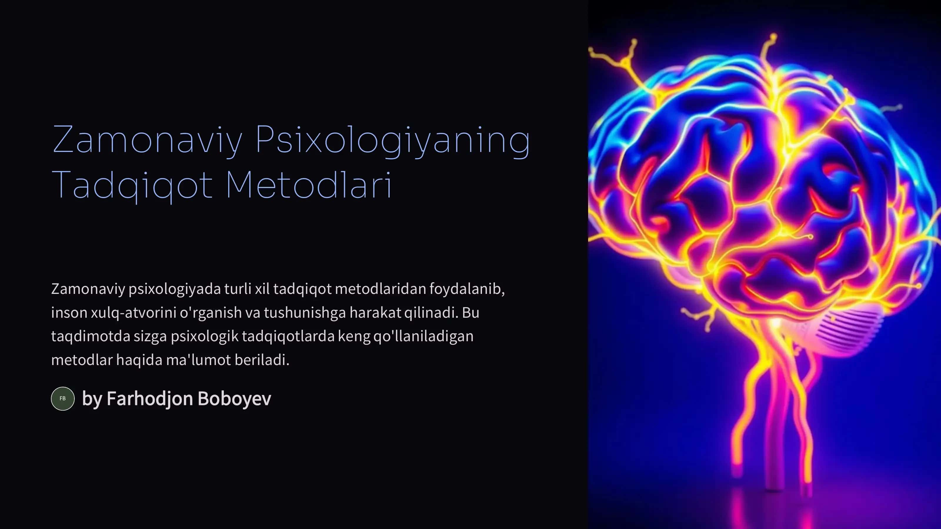 Zamonaviy Psixologiyaning Tadqiqot Metodlari 1
