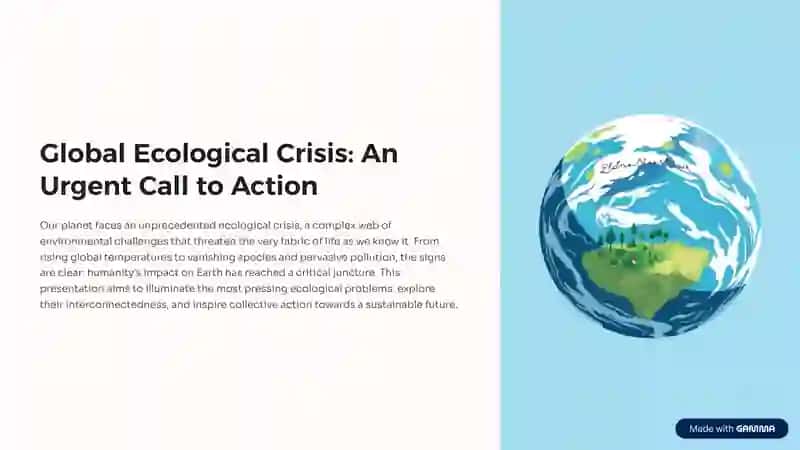 Global Ecological Crisis: An Urgent Call to Action