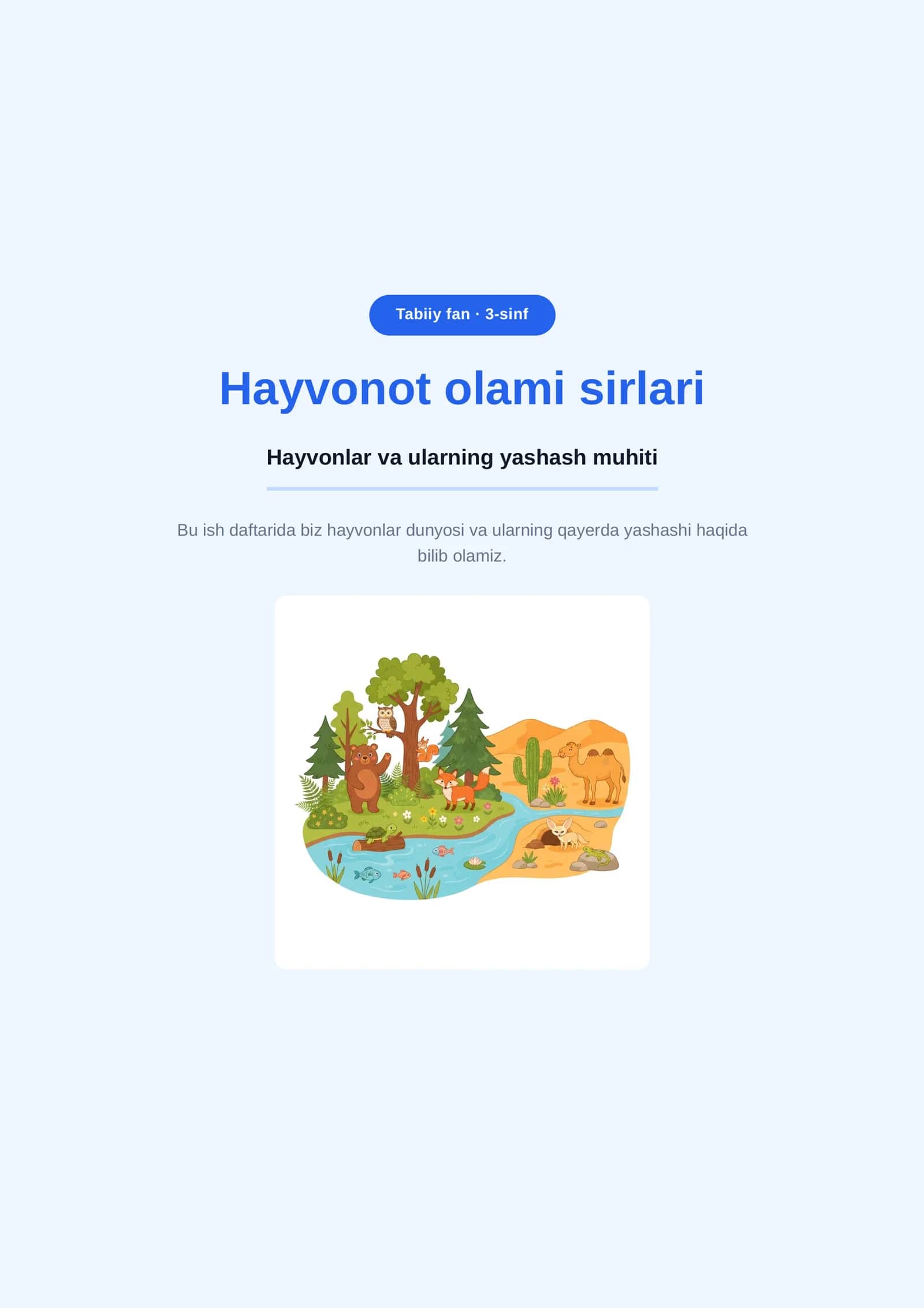 Hayvonlar va ularning yashash muhiti 1
