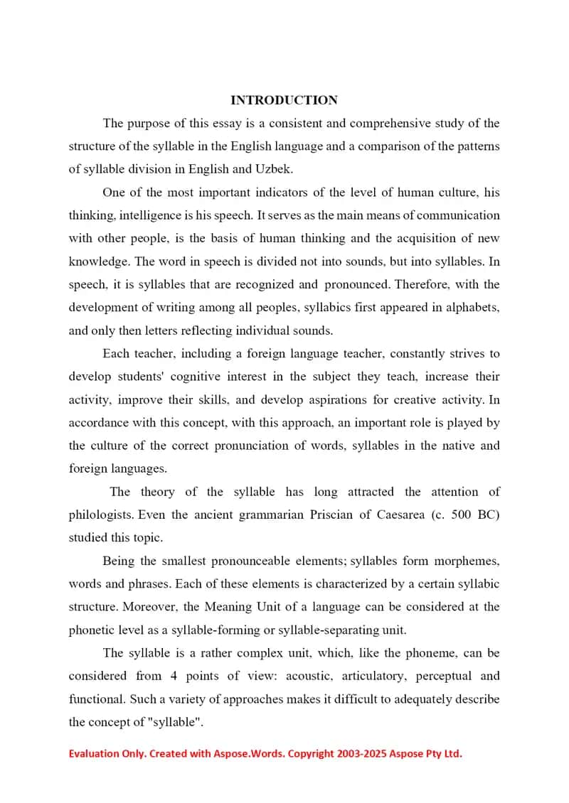 Syllabic structure of english words 2