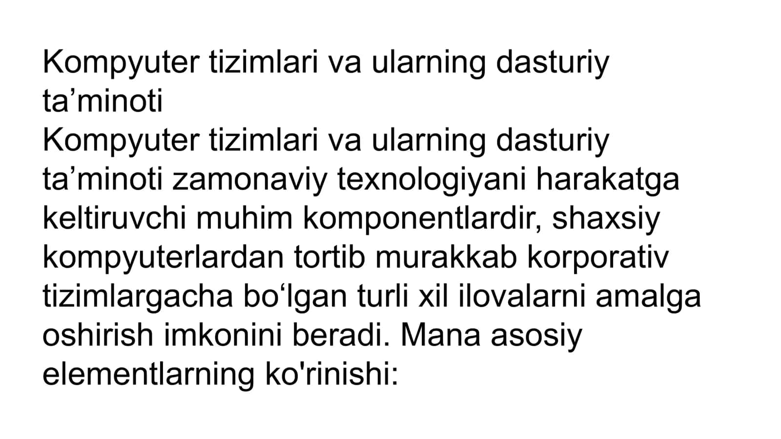 Kompyuter tizimlari 2