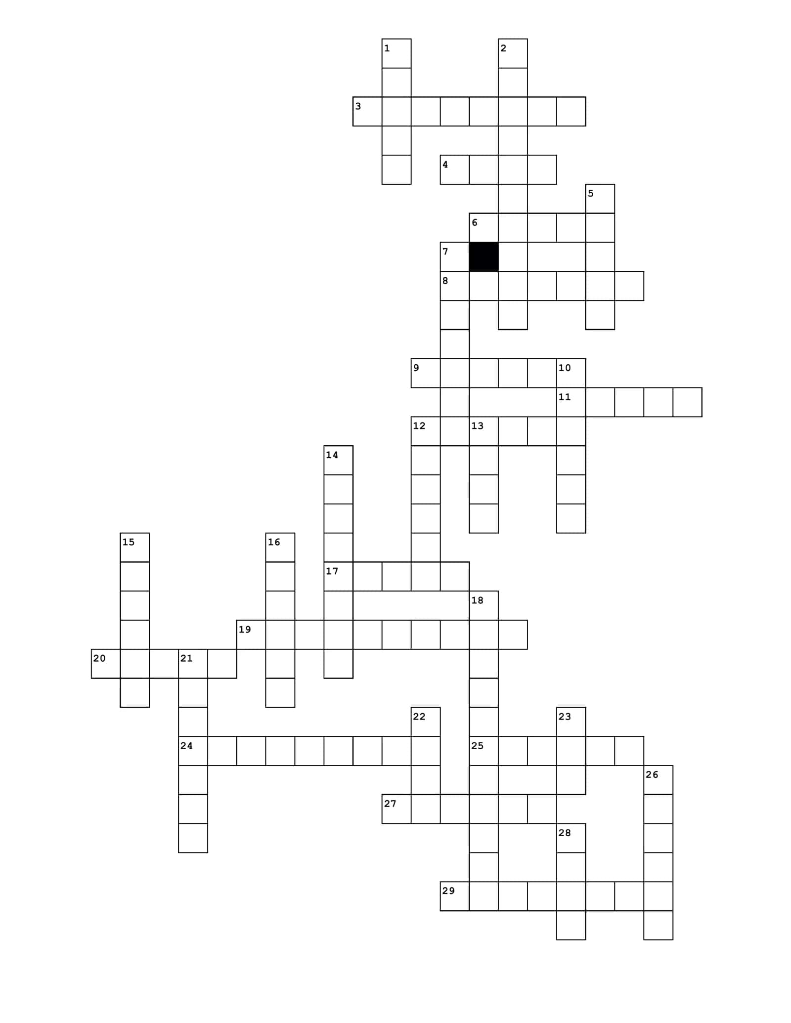 Meva va sabzavotlar inglizcha krosword 2
