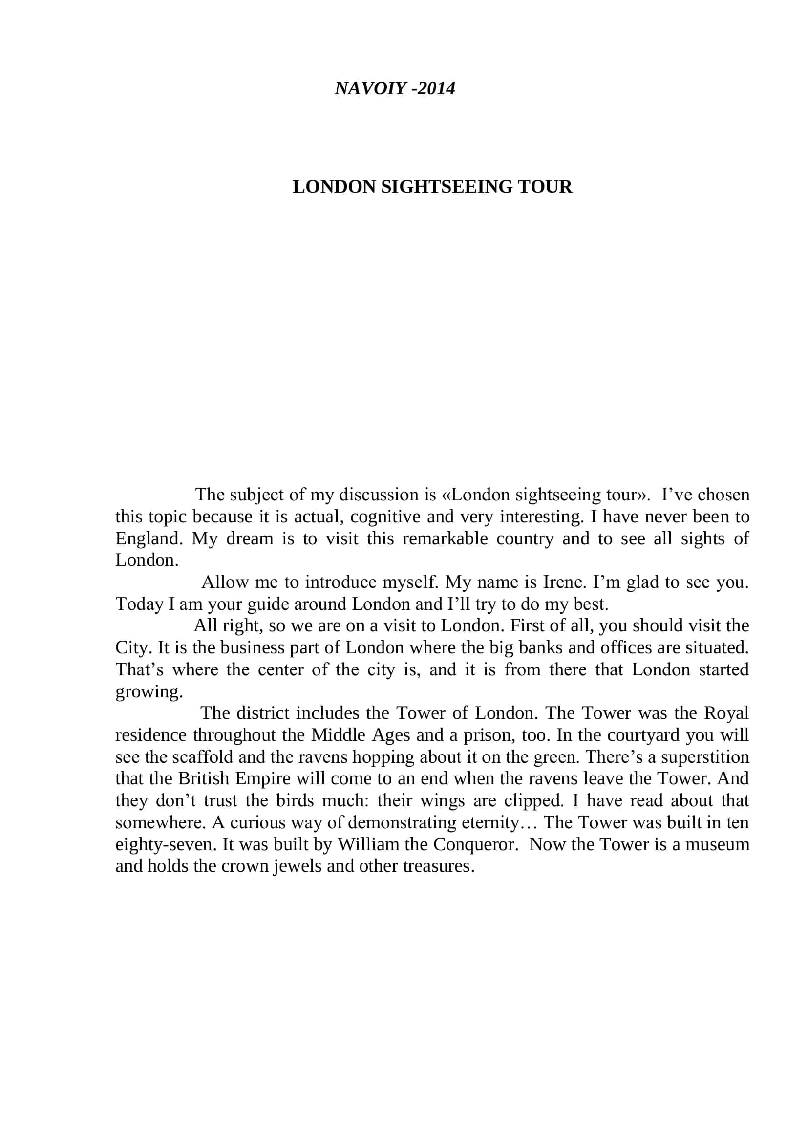 LONDON SIGHTSEEING TOUR 2