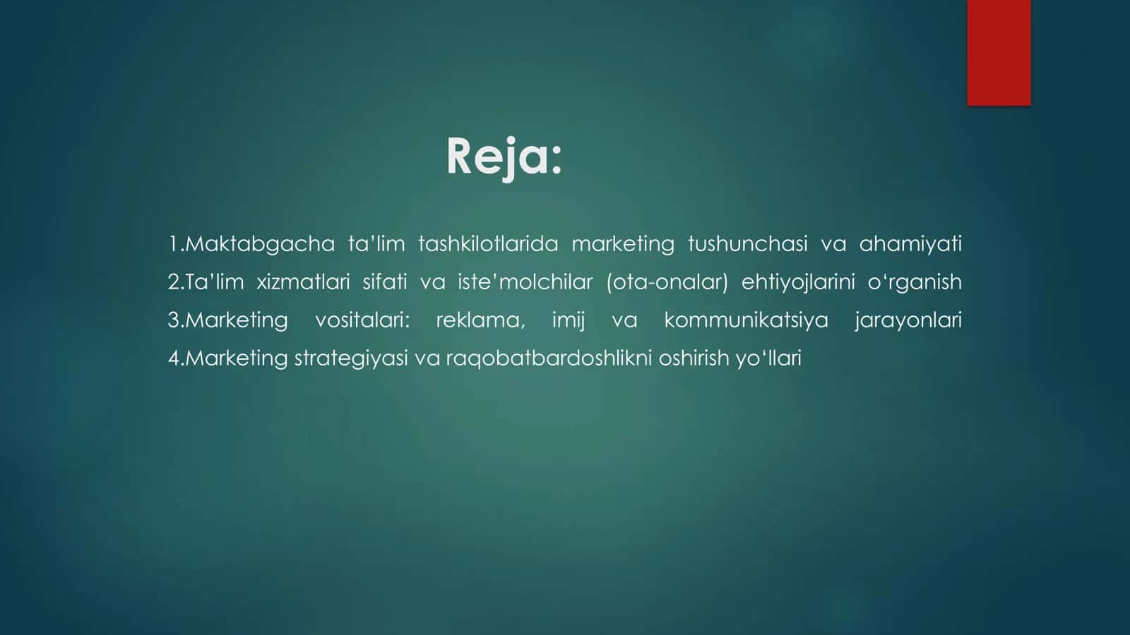 MAKTABGACHA TA'LIM TASHKILOTLARIDA MARKETING 2