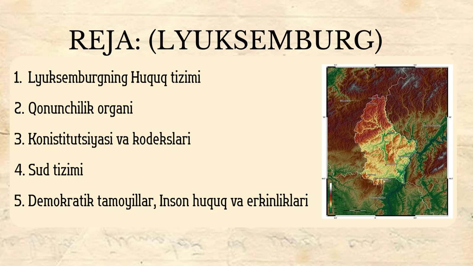 LYUKSEMBURG DAVLATINING HUQUQ TIZIMI 2