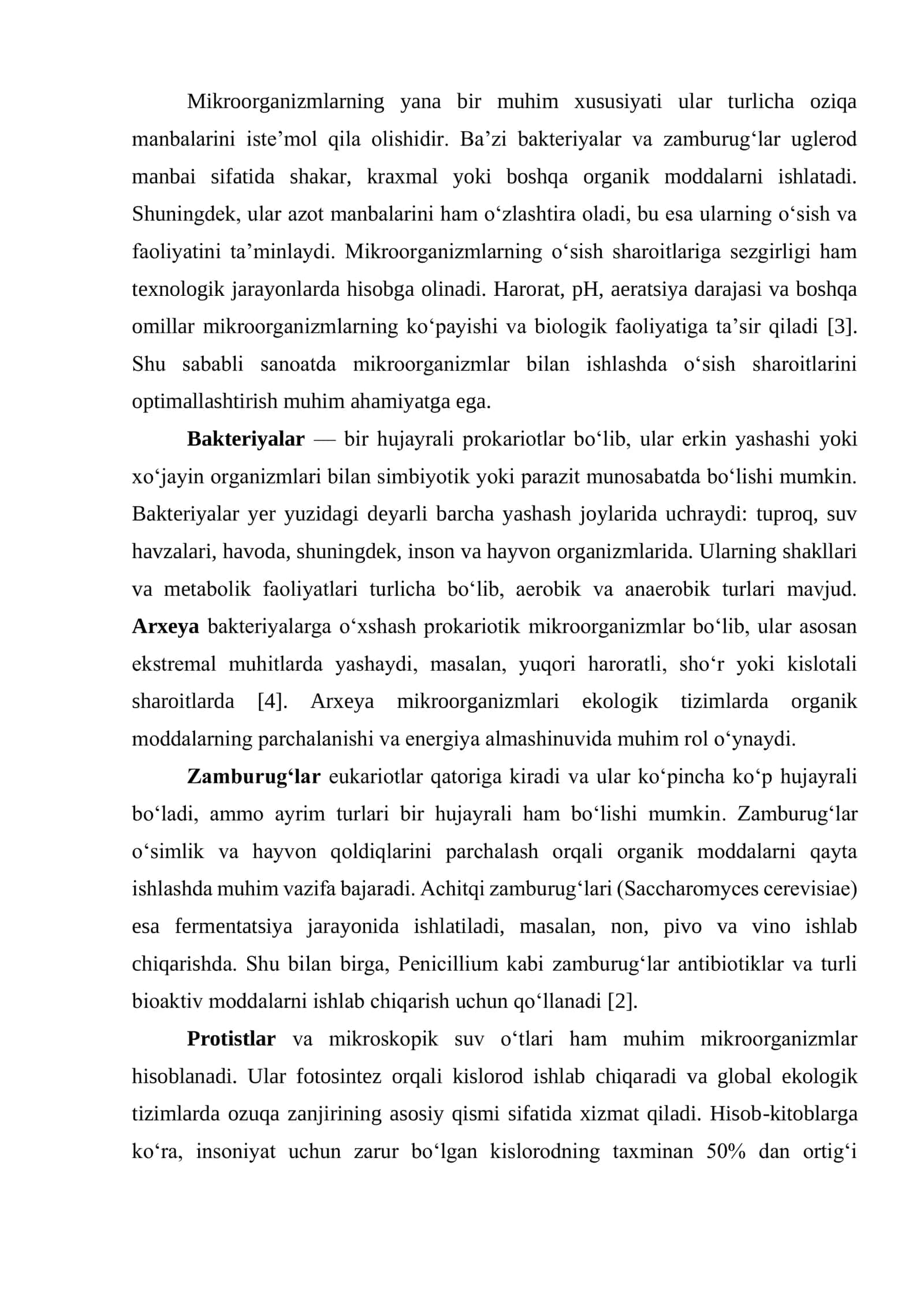 MIKROORGANIZMLARNI BIOTEXNOLOGIYADA QO‘LLANILISHI 2