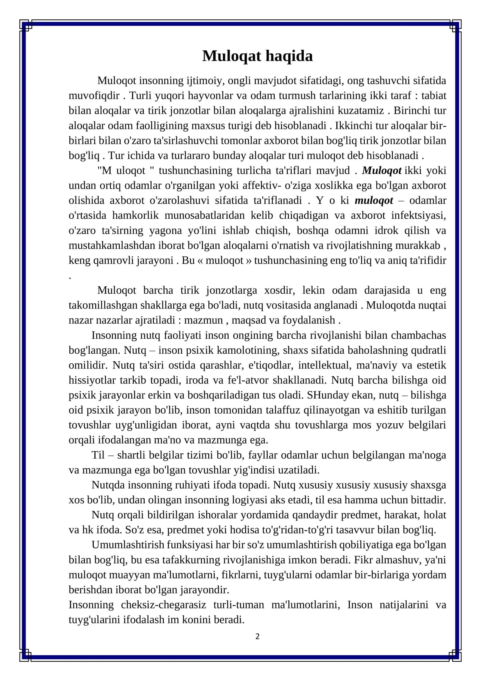Muloqat haqida tushuncha 2