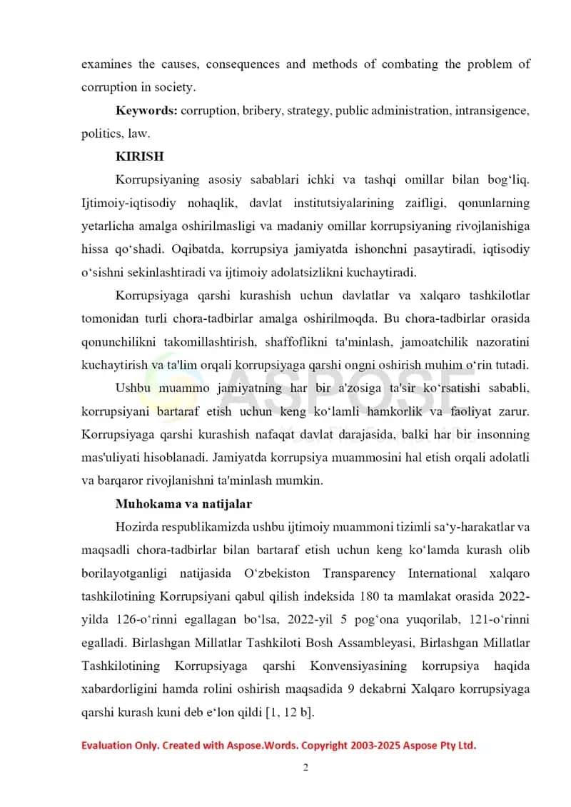 JAMIYATDA KORRUPSIYA MUAMMOSI 2
