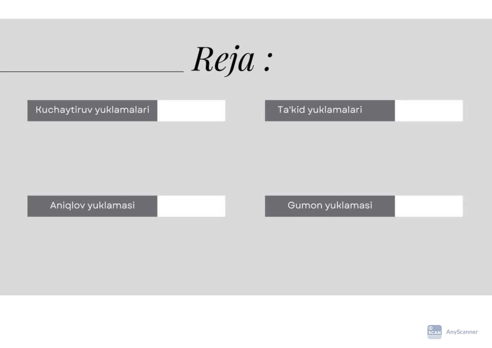 Yuklama haqida umumiy maʼlumot. Yuklama turlari 2