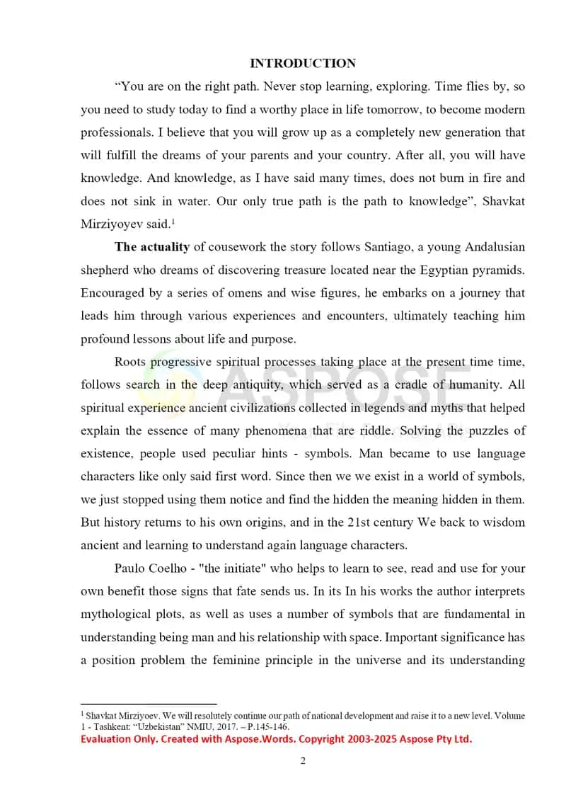 Analysis of “The Alchemist” by Paulo Coelho 2