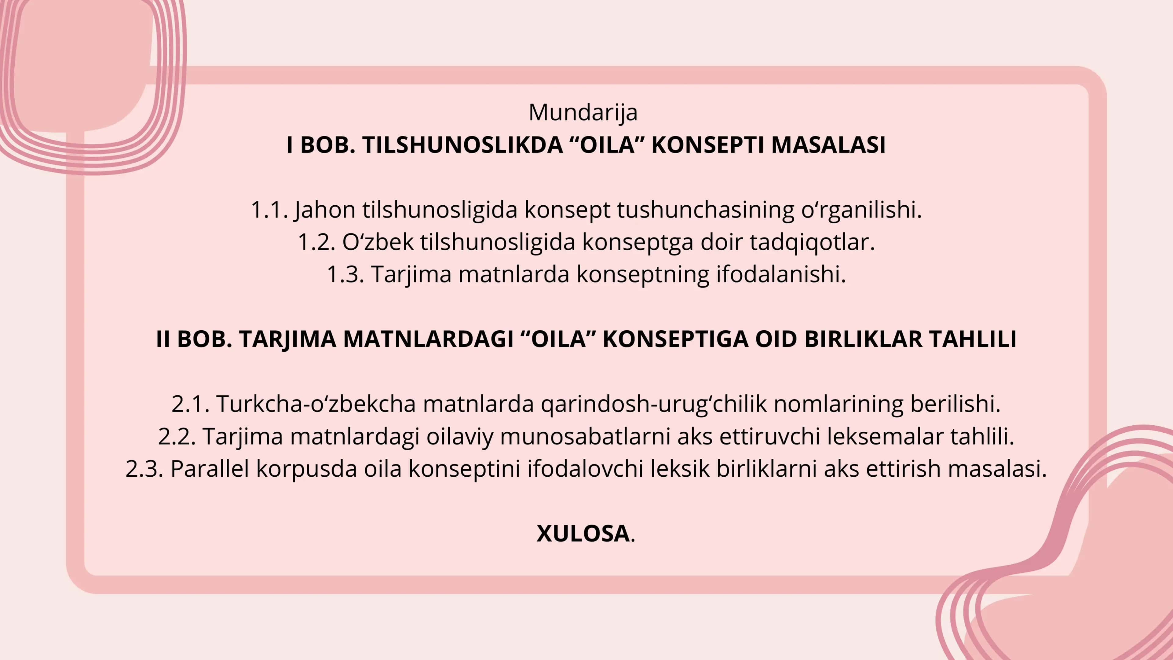Parallel tarjima matnlarda oila konsepti. 2