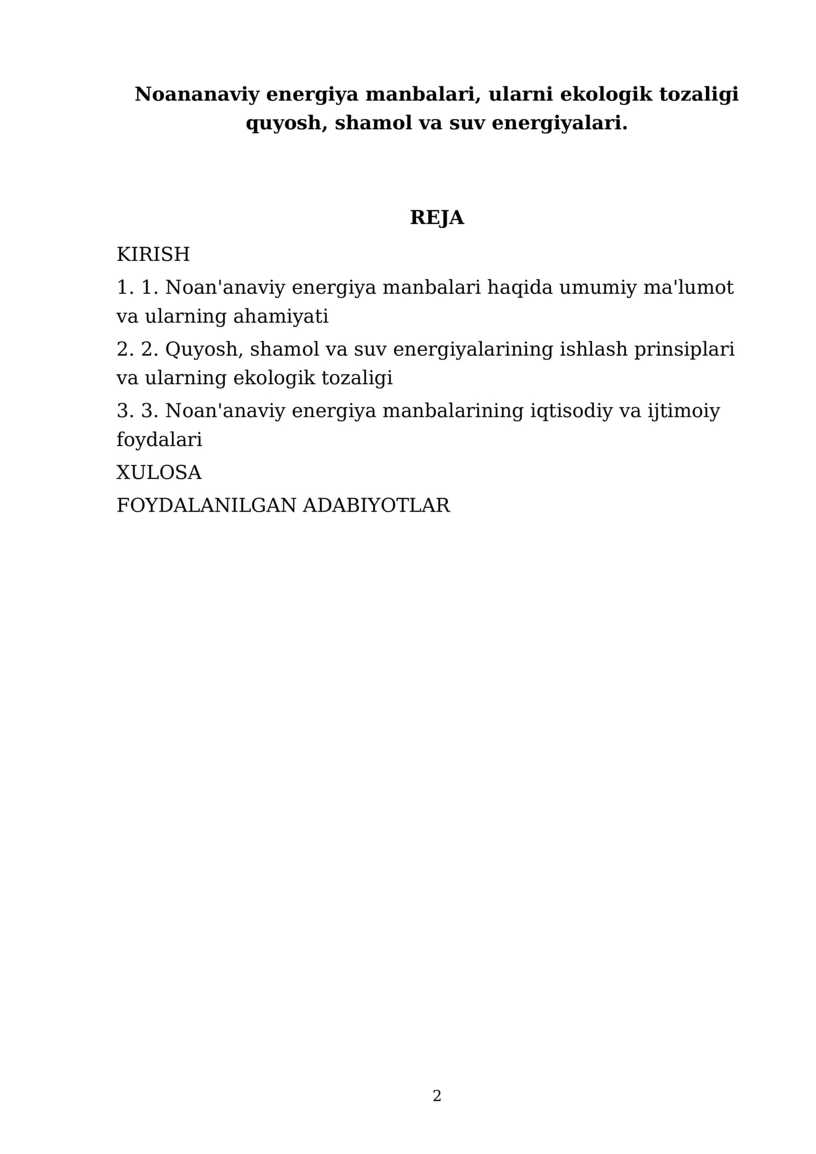 Noananaviy energiya manbalari 2