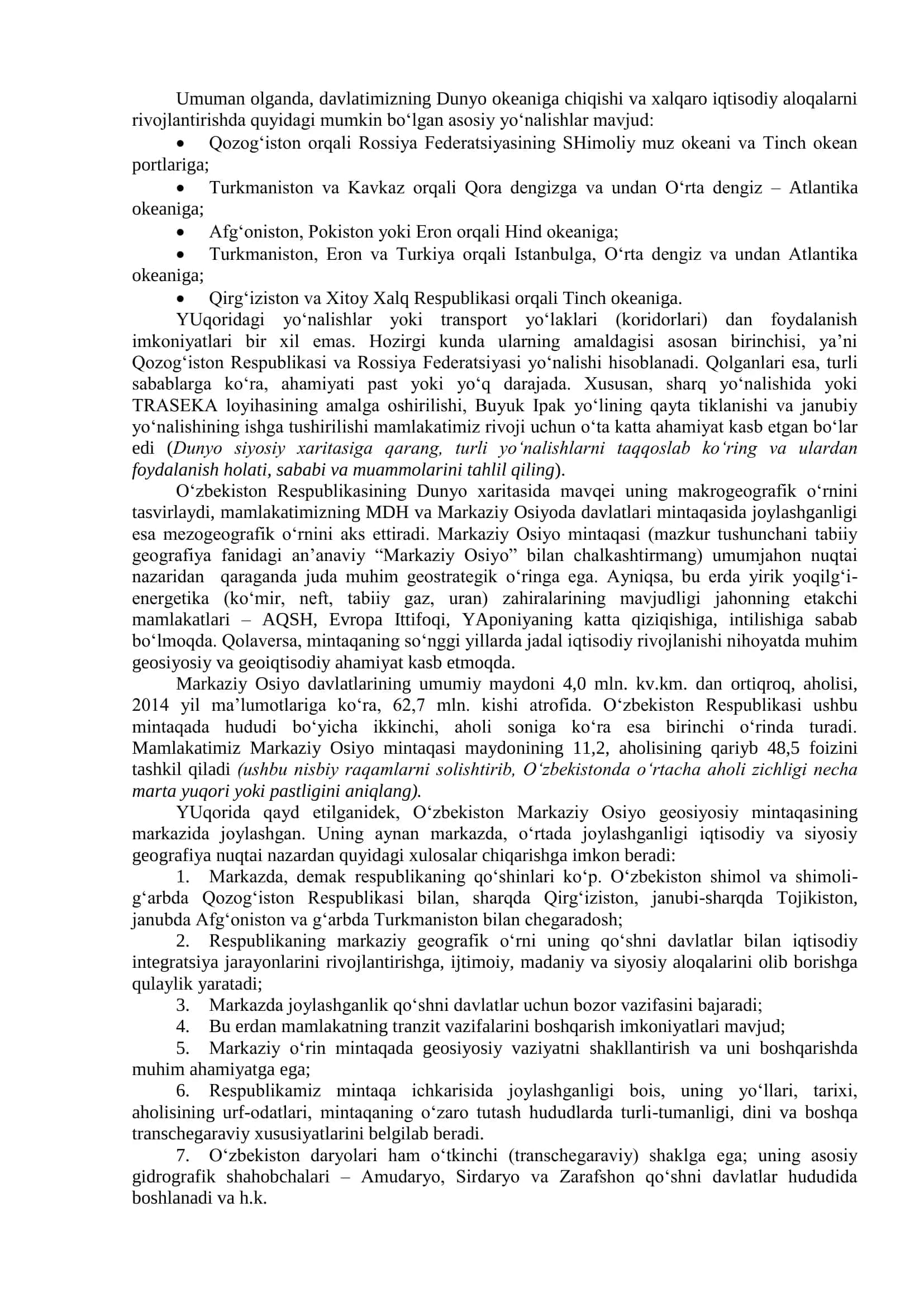 Oʻzbekiston Respublikasi Geografiyasi 2