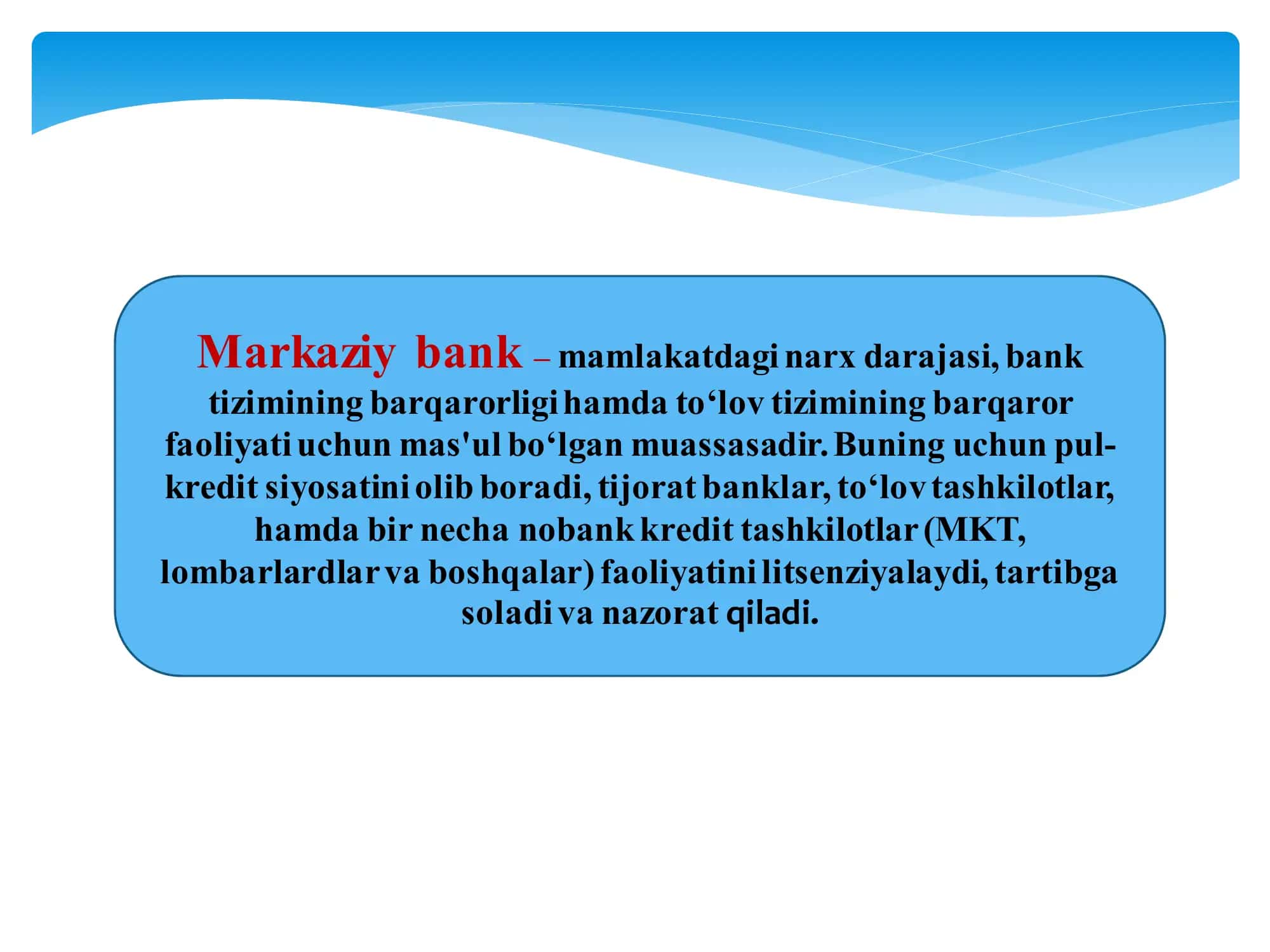 Markaziy bank va uning funksiyalari 2