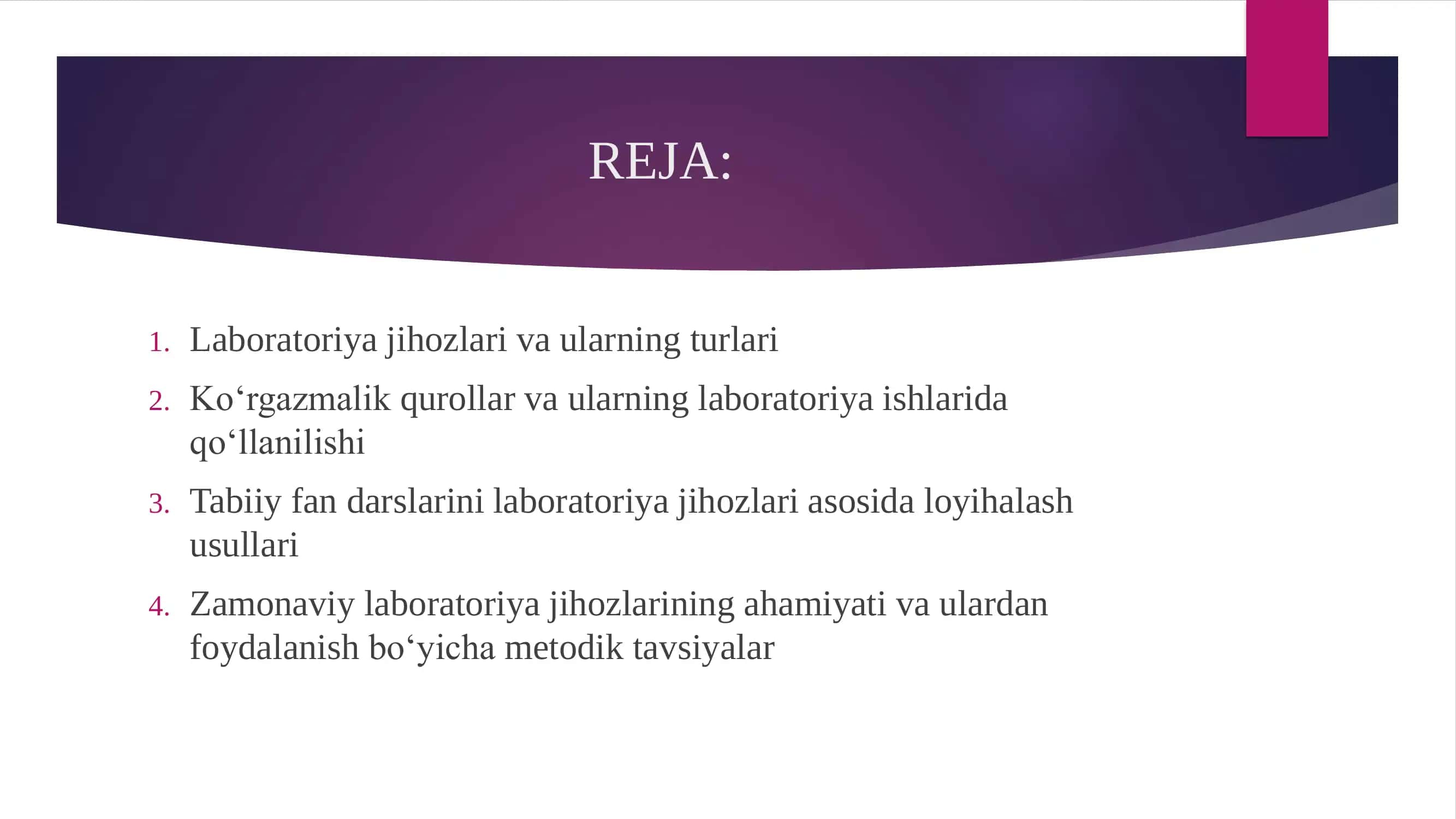 Labarato'riya jixozlari (Isitish, o'lchov, optik asboblar) 2