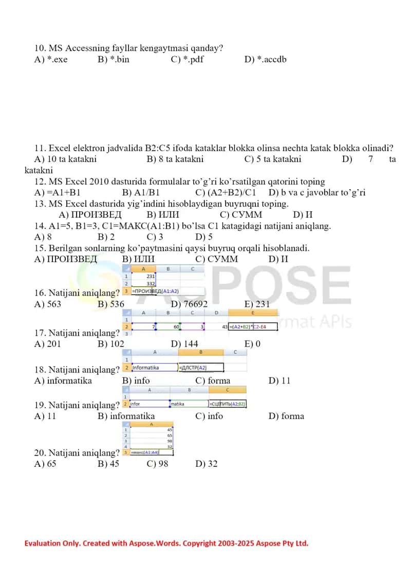 Access test 2
