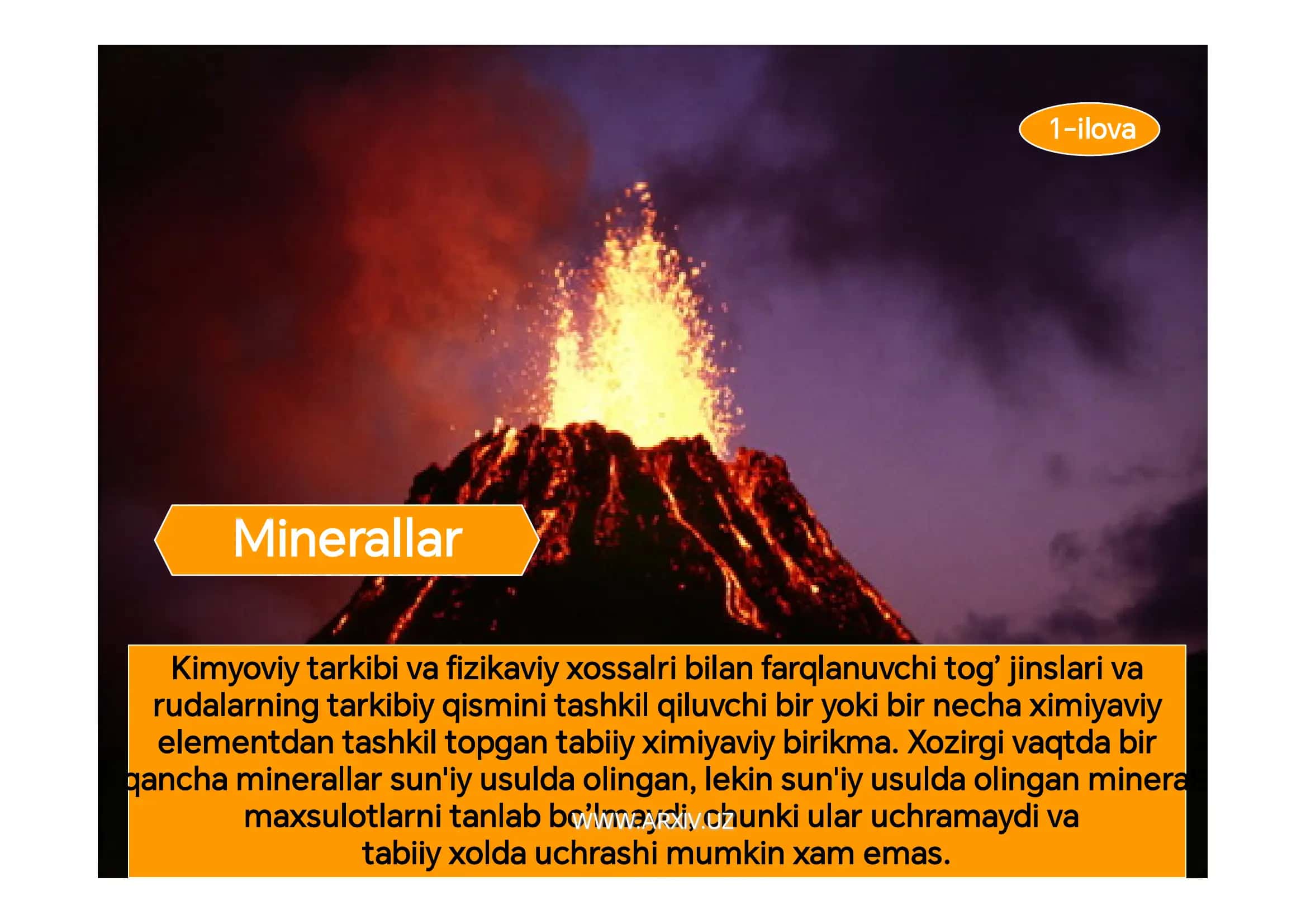 Minerallar. ularning xossalari va xosil bo’lishi 2