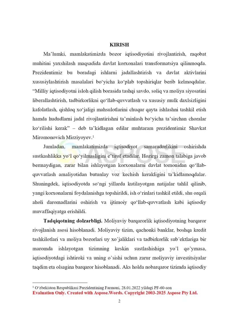 Moliyaviy natijalar va moliyaviy barqarorlikni ifodalovchi ko’rsatkichlar tahlili 2
