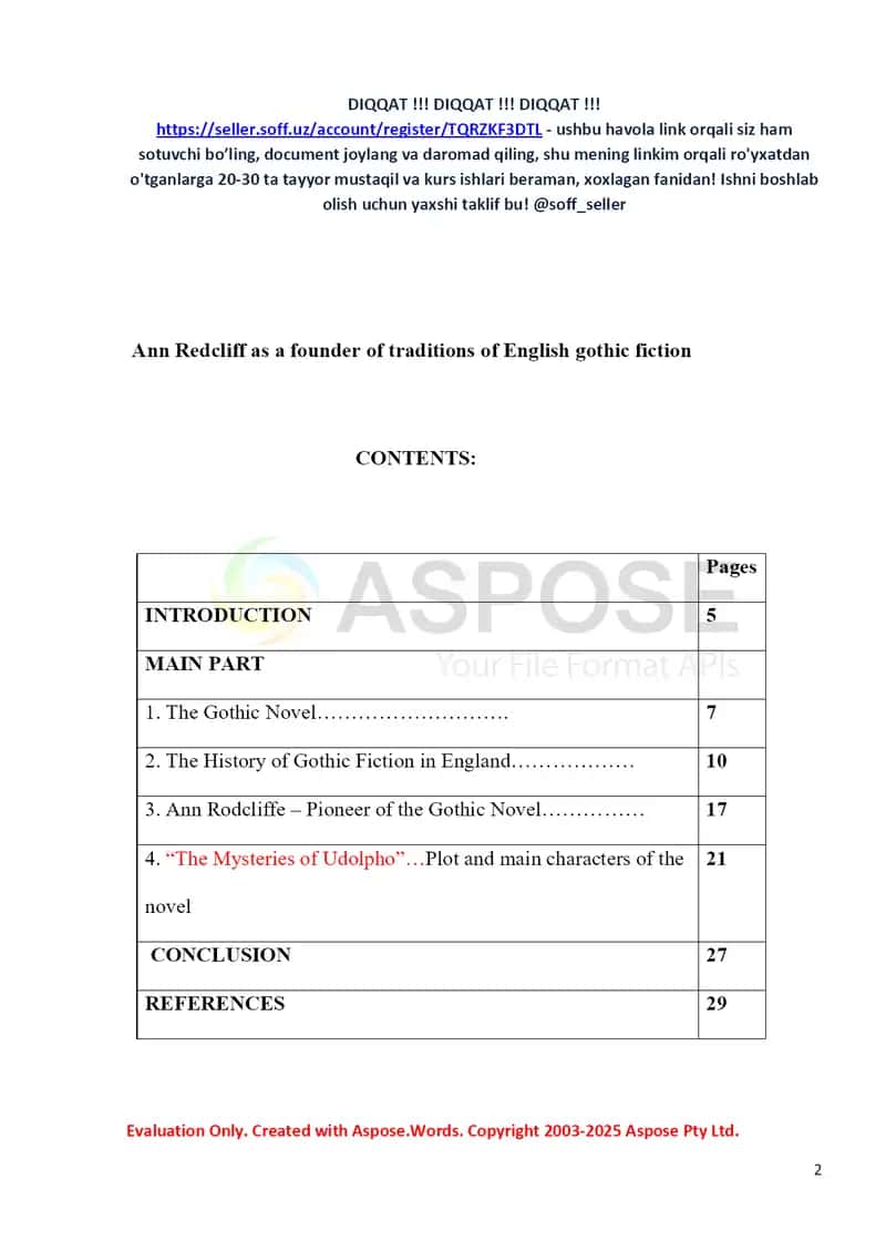 Ann Radcliff as a founder of traditions of English gothic fiction 2