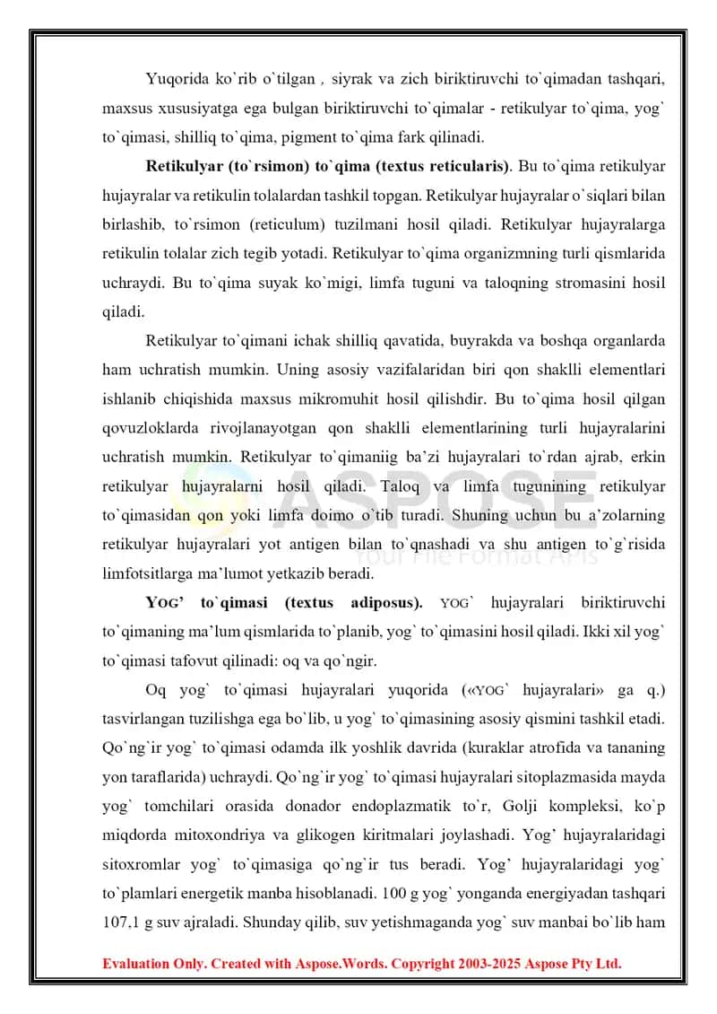 Retikulyar to`qima 2