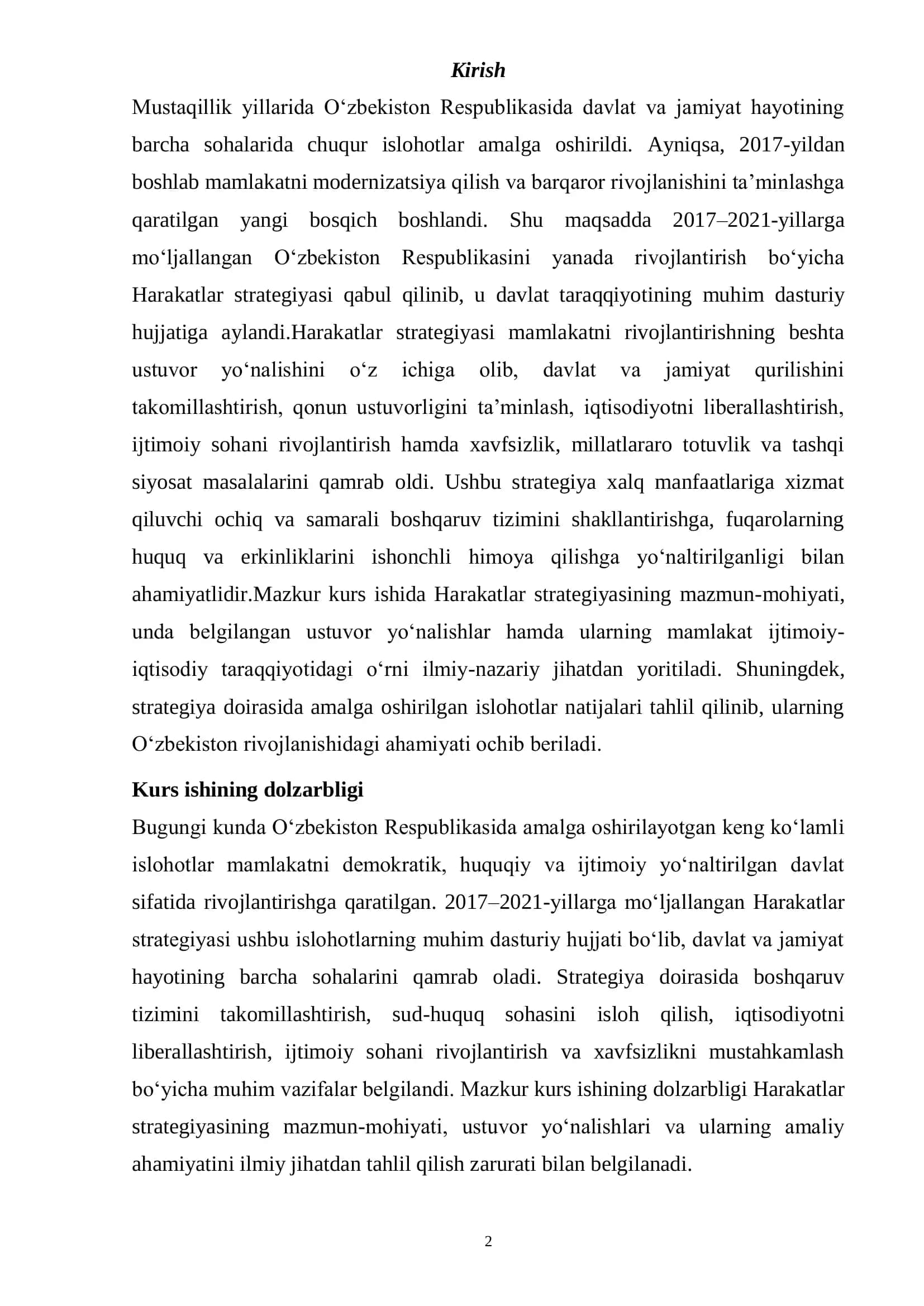 Harakatlar strategiyasi 2