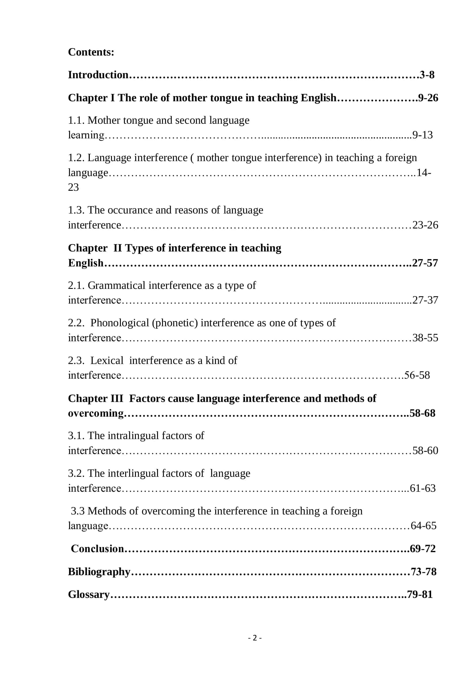 The problem of interference in teaching English and methods of overcoming 2