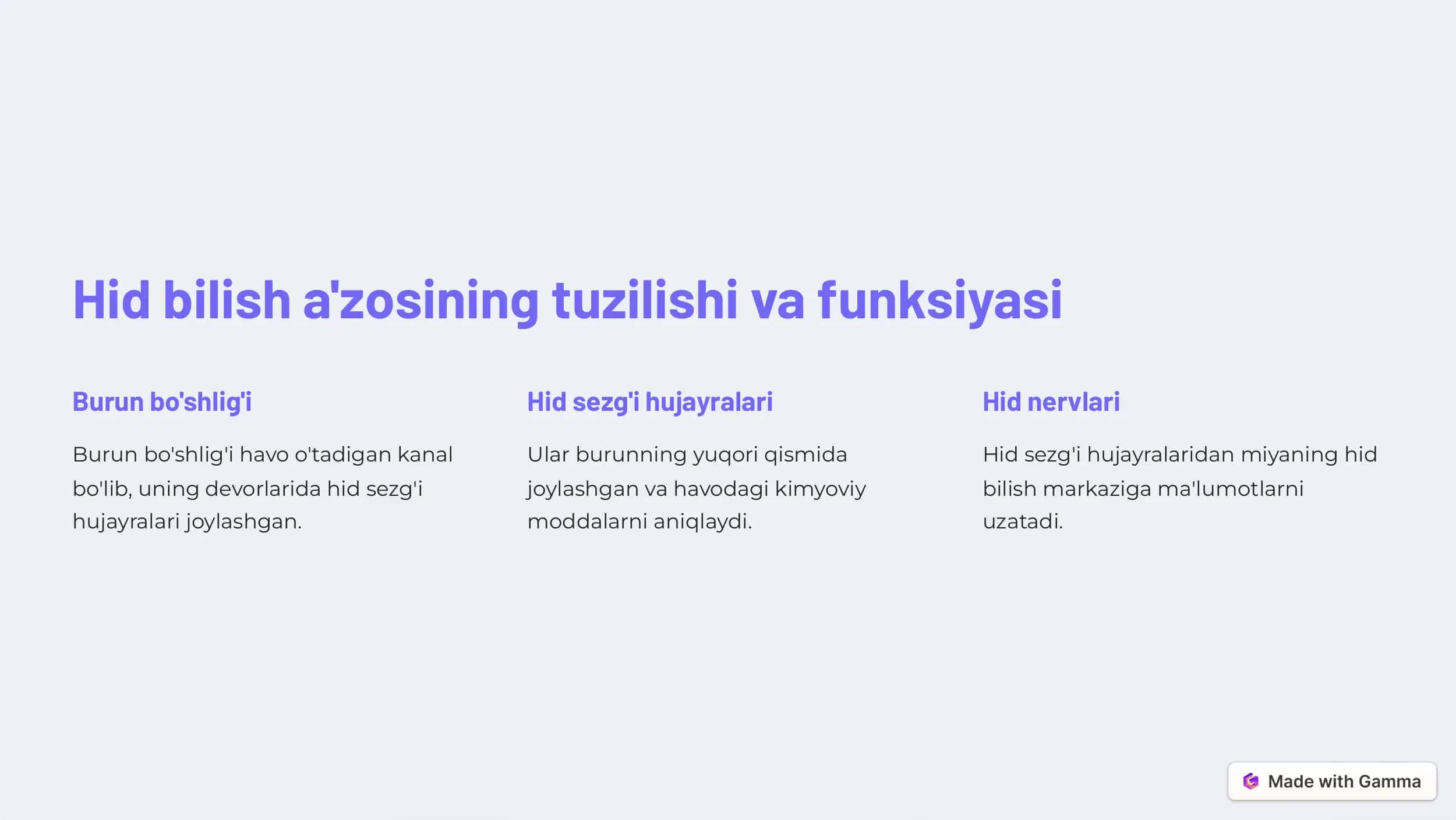 Hid bilish a'zosi: sirli dunyo 2