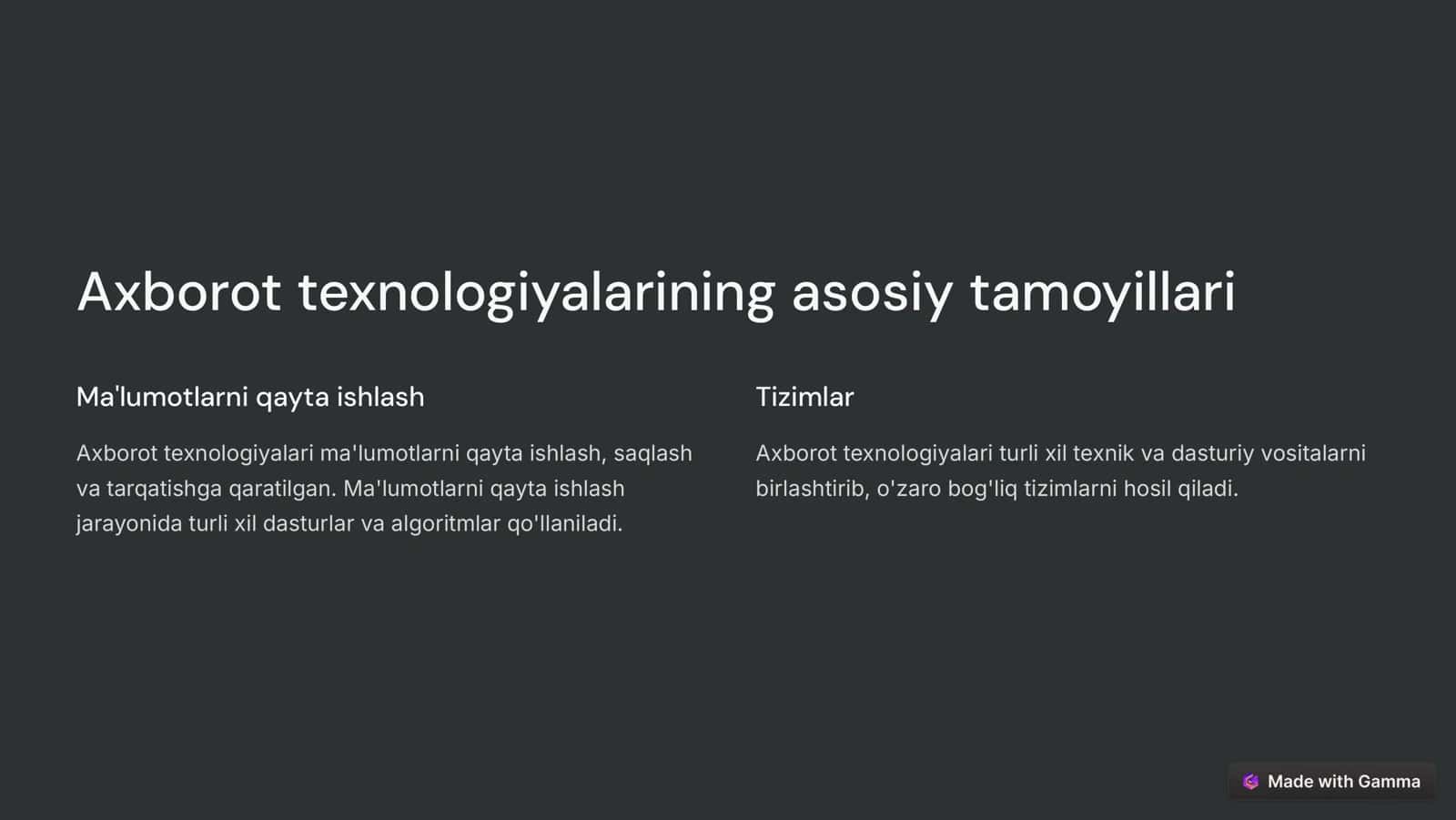 Axborot texnologiyalari 2