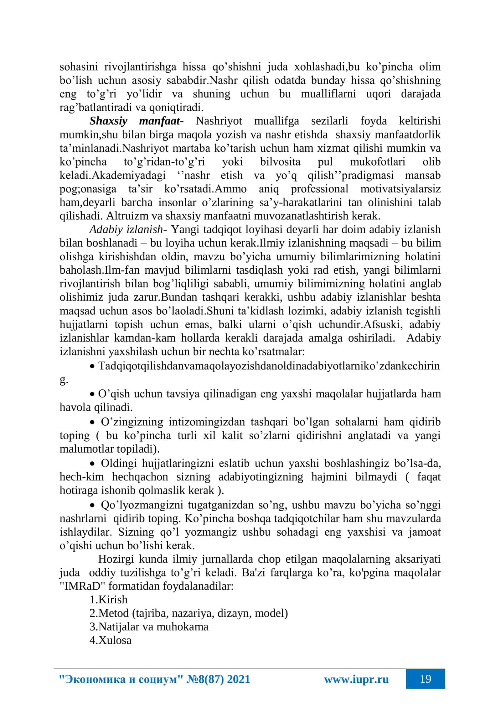 BASICS OF WRITING A SCIENTIFIC ARTICLE 2