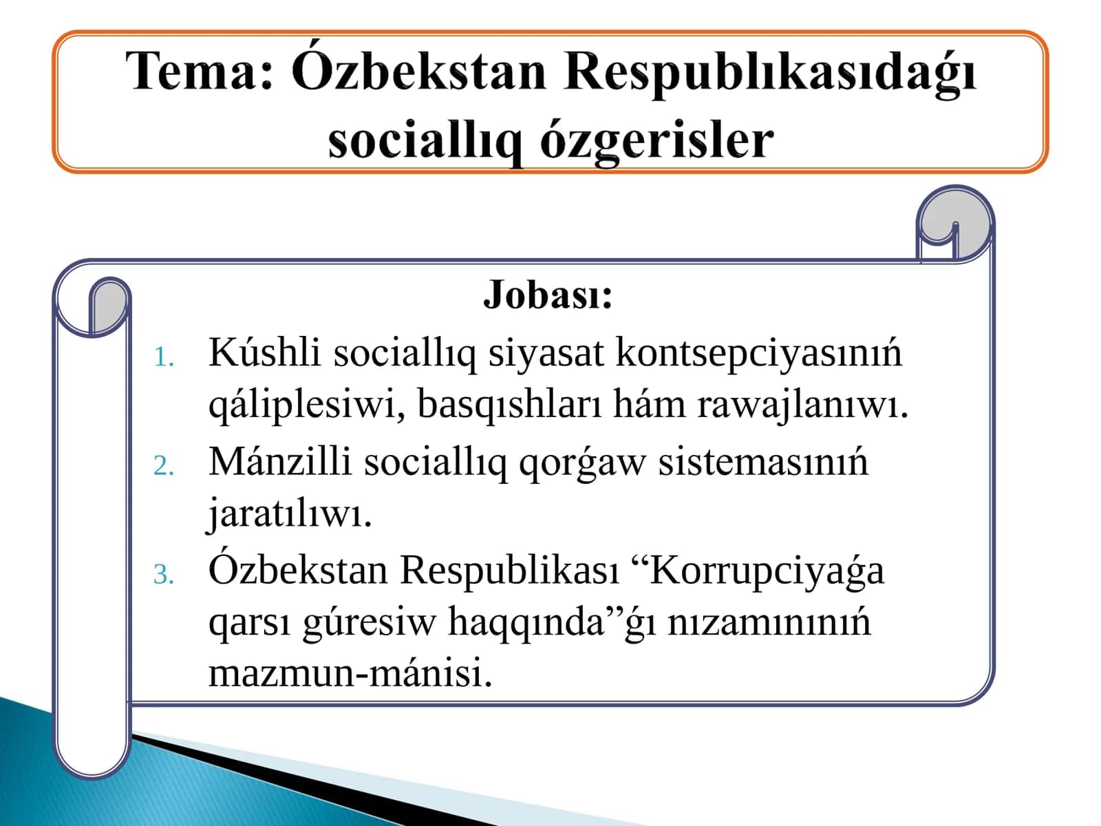 O'zbekstan Respublikasındaǵı sociallıq ózgerisler 2