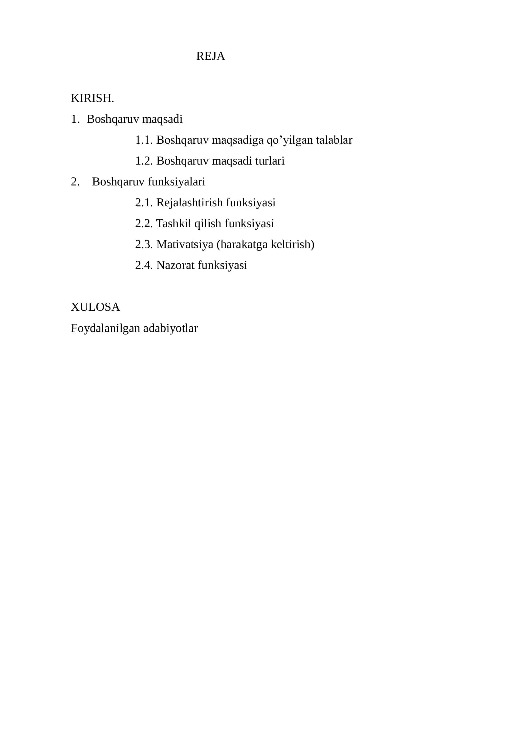 Boshqaruv maqsadi va funksiyasi 2