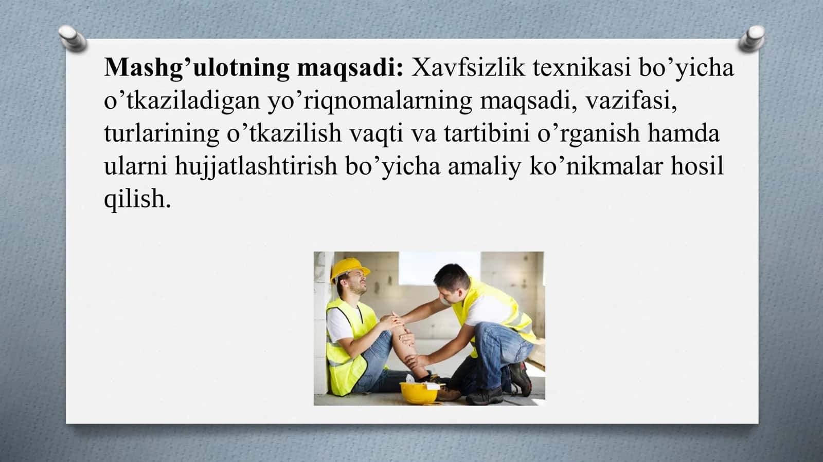 Mehmat va texnika xavfsizligi 2