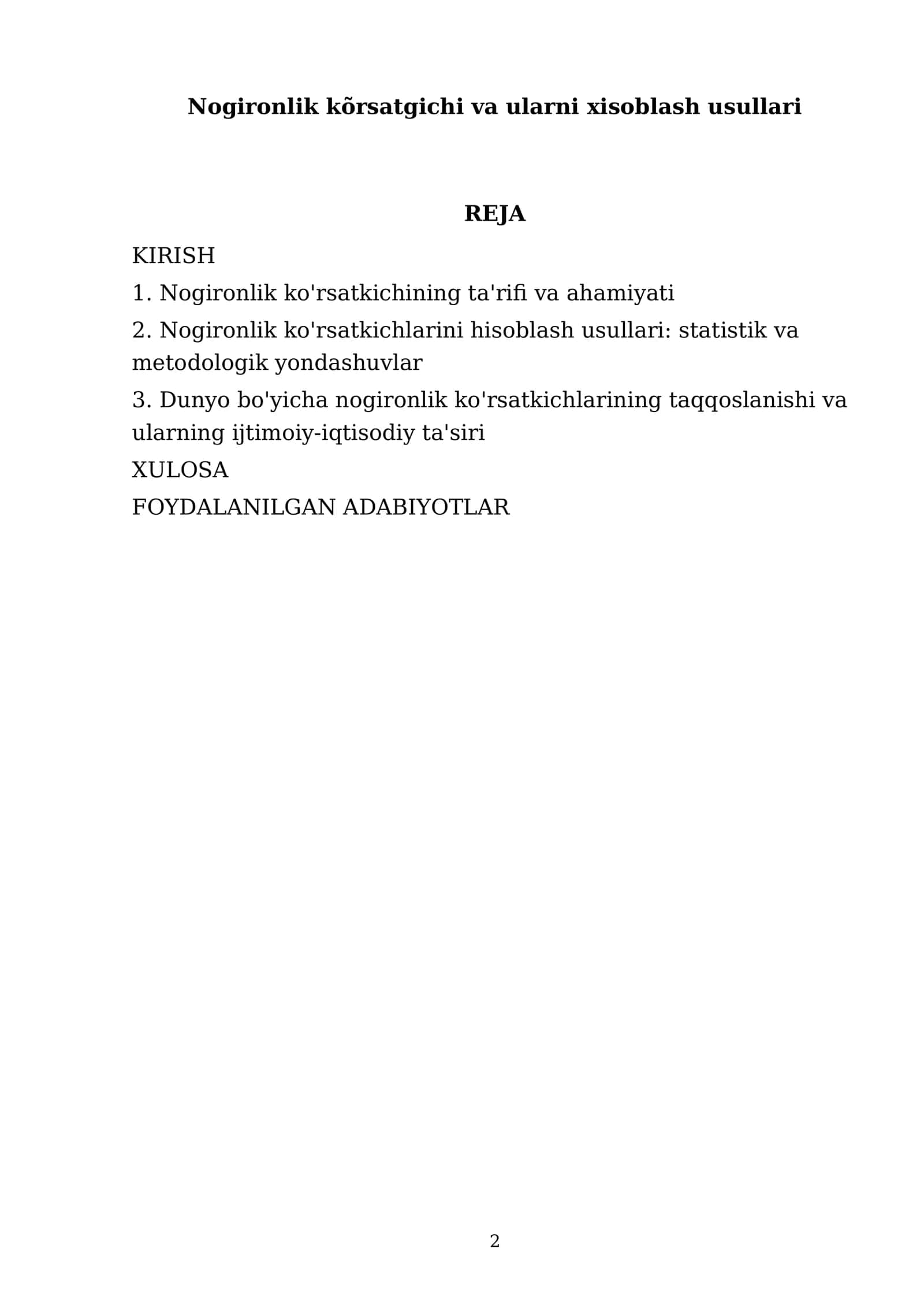 Nogironlik kõrsatgichi va ularni xisoblash usullari 2